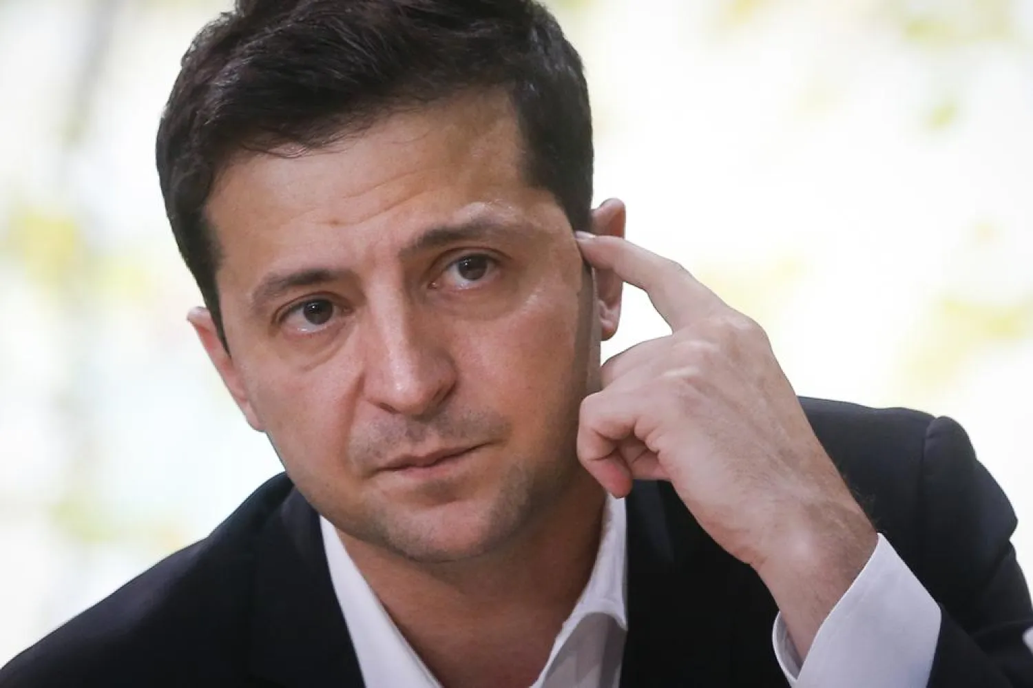 Ukrainian President Volodymyr Zelensky attends a talk with journalists in Kyiv, Ukraine on Oct. 10, 2019. (AP)