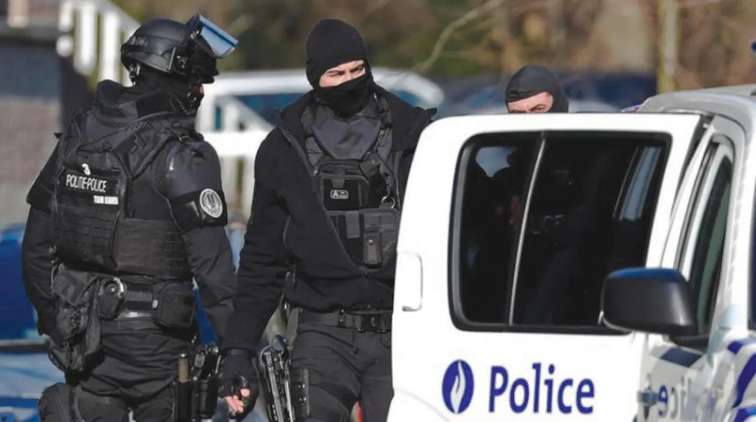 الشرطة البلجيكية تطوق منطقة في بروكسل لمطاردة مشتبه به في فبراير 2018 (أرشيفية - رويترز)