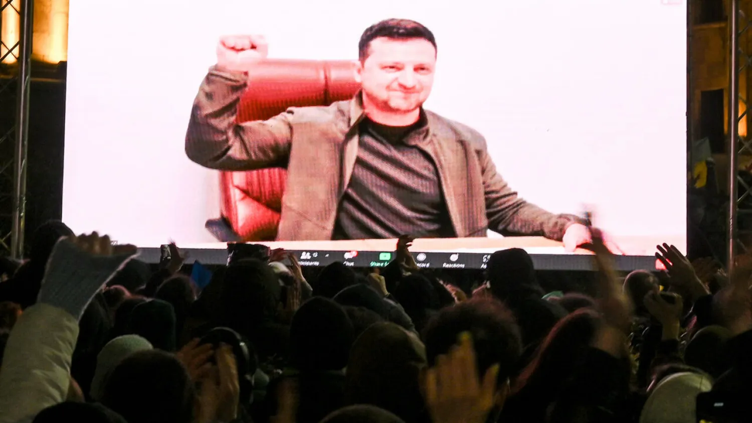 Ukrainian President Volodymyr Zelensky's daily video addresses have become viral sensations. Vano SHLAMOV AFP
