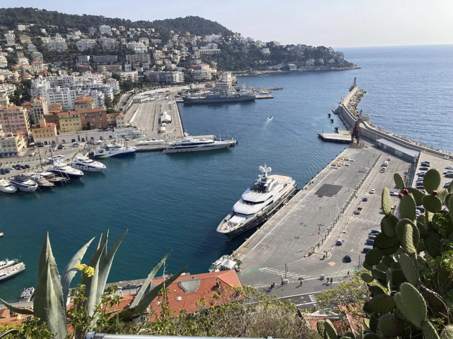 Stella Maris yacht belonging to Rashid Sardarov is docked in Nice, France, Tuesday, March 1, 2022. (AP)