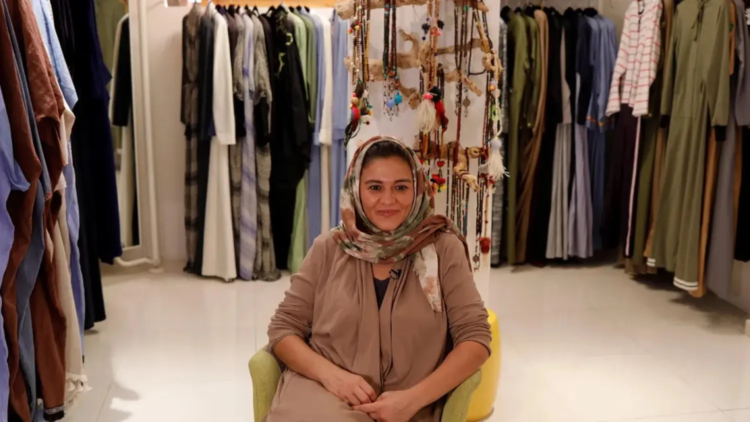 Saudi fashion designer Eman Joharjy in her boutique in Jeddah, Saudi Arabia. (Reuters)
