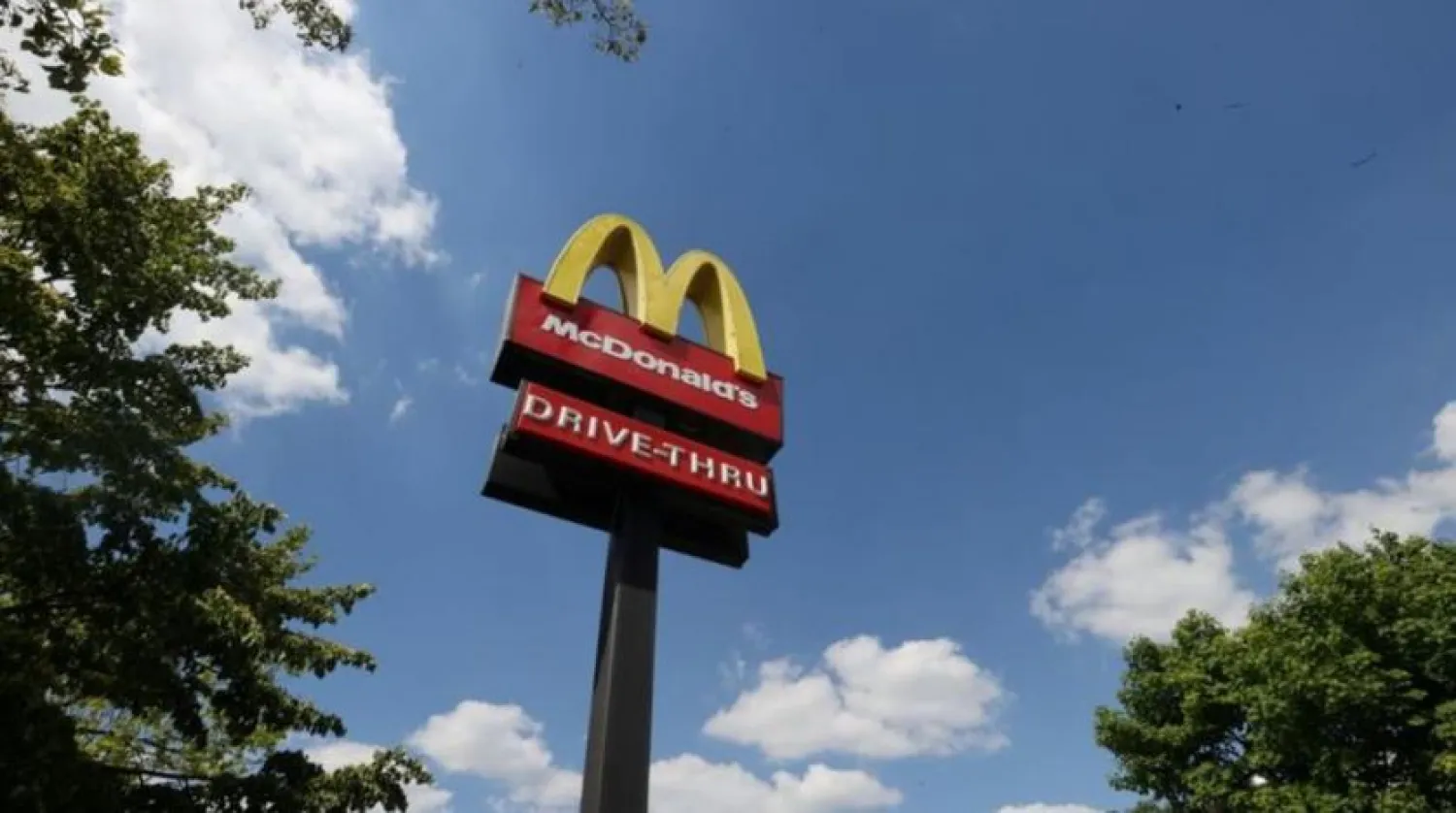 General view of a McDonald's sign, Stoke-on-Trent, Britain, June 1, 2020. (Reuters)
