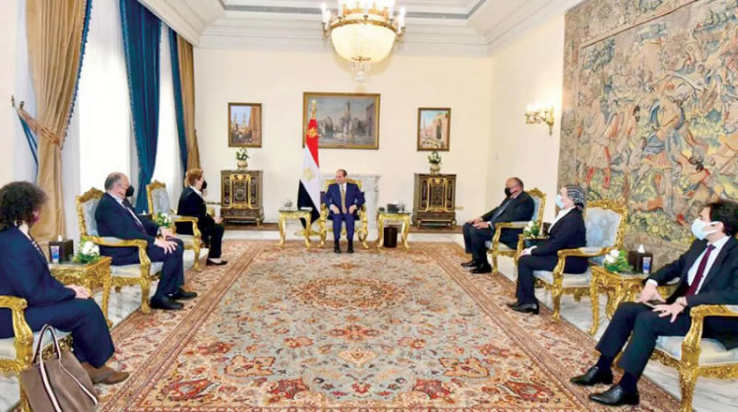 الرئيس السيسي خلال لقاء باتريشيا أسبينوزا في القاهرة (الرئاسة المصرية)