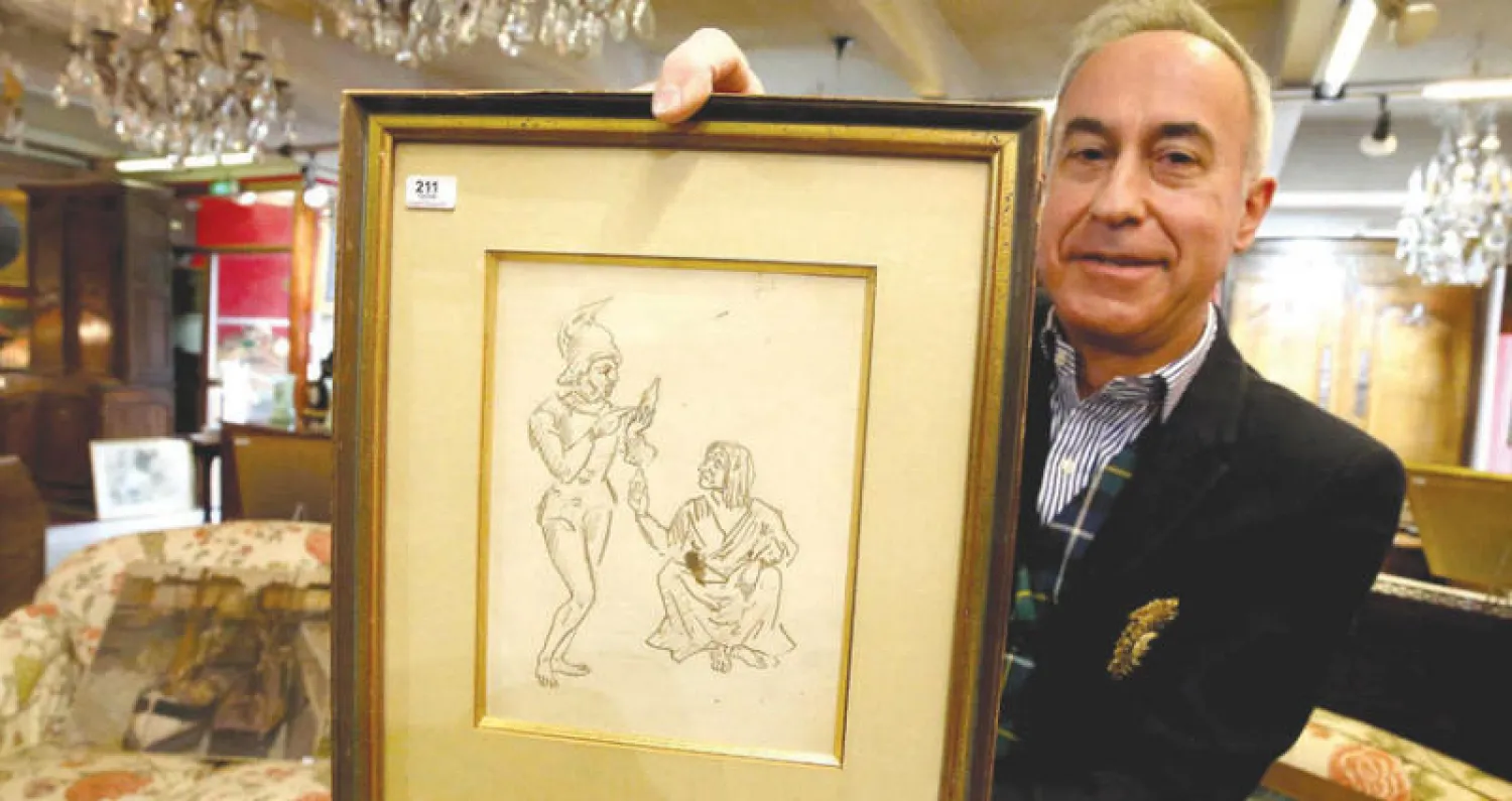 رسم لبول سيزان في مزاد بمدينة رانس الفرنسية (أ.ف.ب)