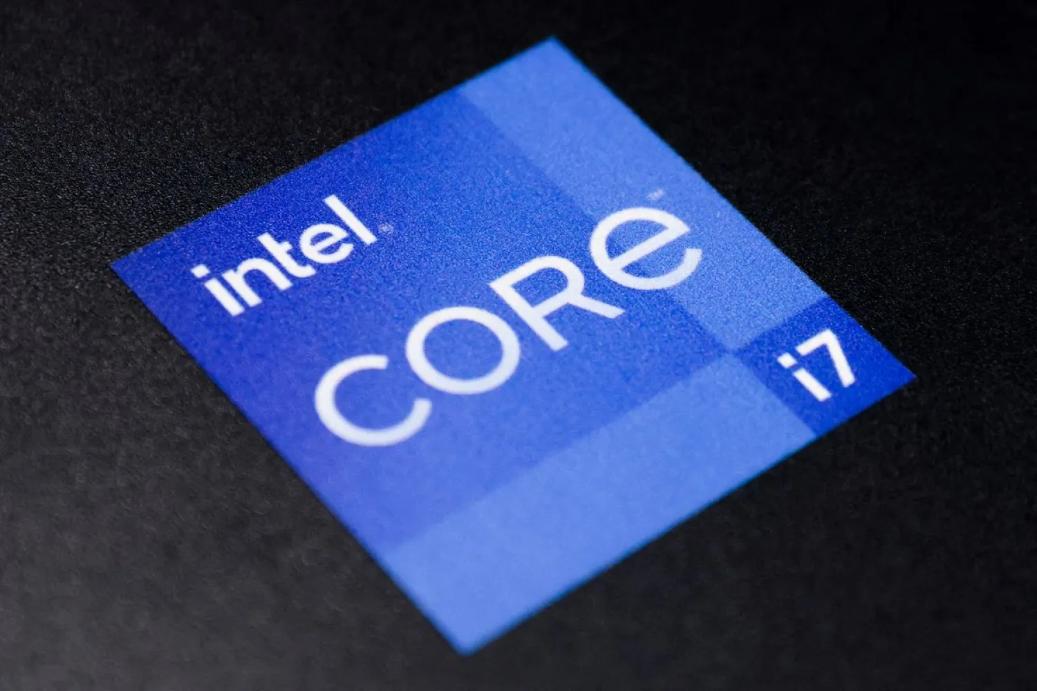 The Intel Corporation logo is seen on a display in a store in Manhattan, New York City, November 24, 2021. (Reuters)