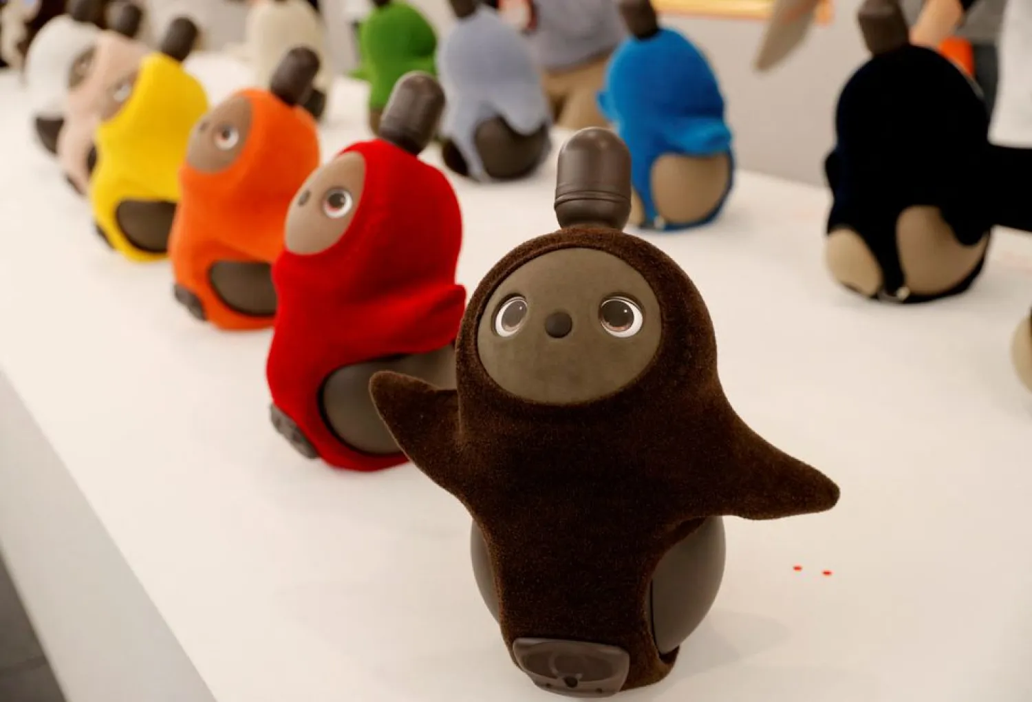 Groove X's Lovot robots are displayed at their demonstration during the launch event in Tokyo, Japan, December 18, 2018. (Reuters)