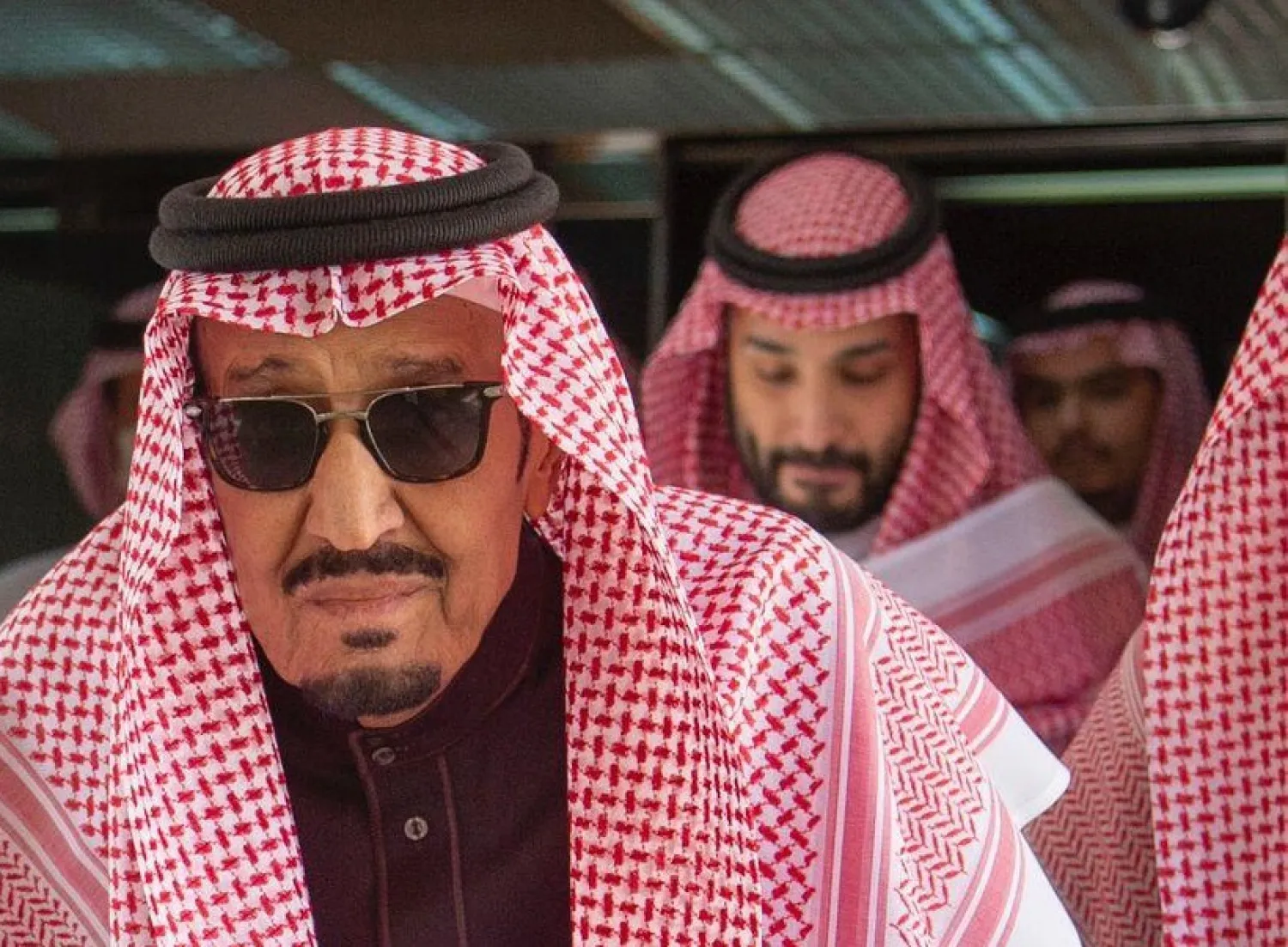 King Salman as he leaves the hospital on Wednesday. (SPA)