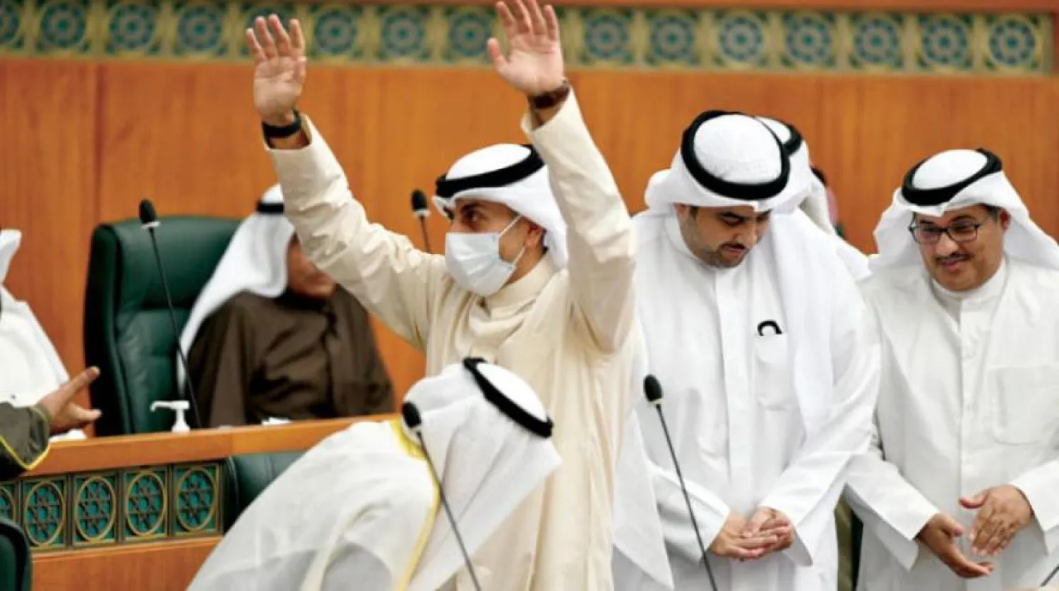 Ali al-Mousa after surviving the vote of no confidence in the National Assembly on Wednesday, March 16, 2022. (KUNA) 