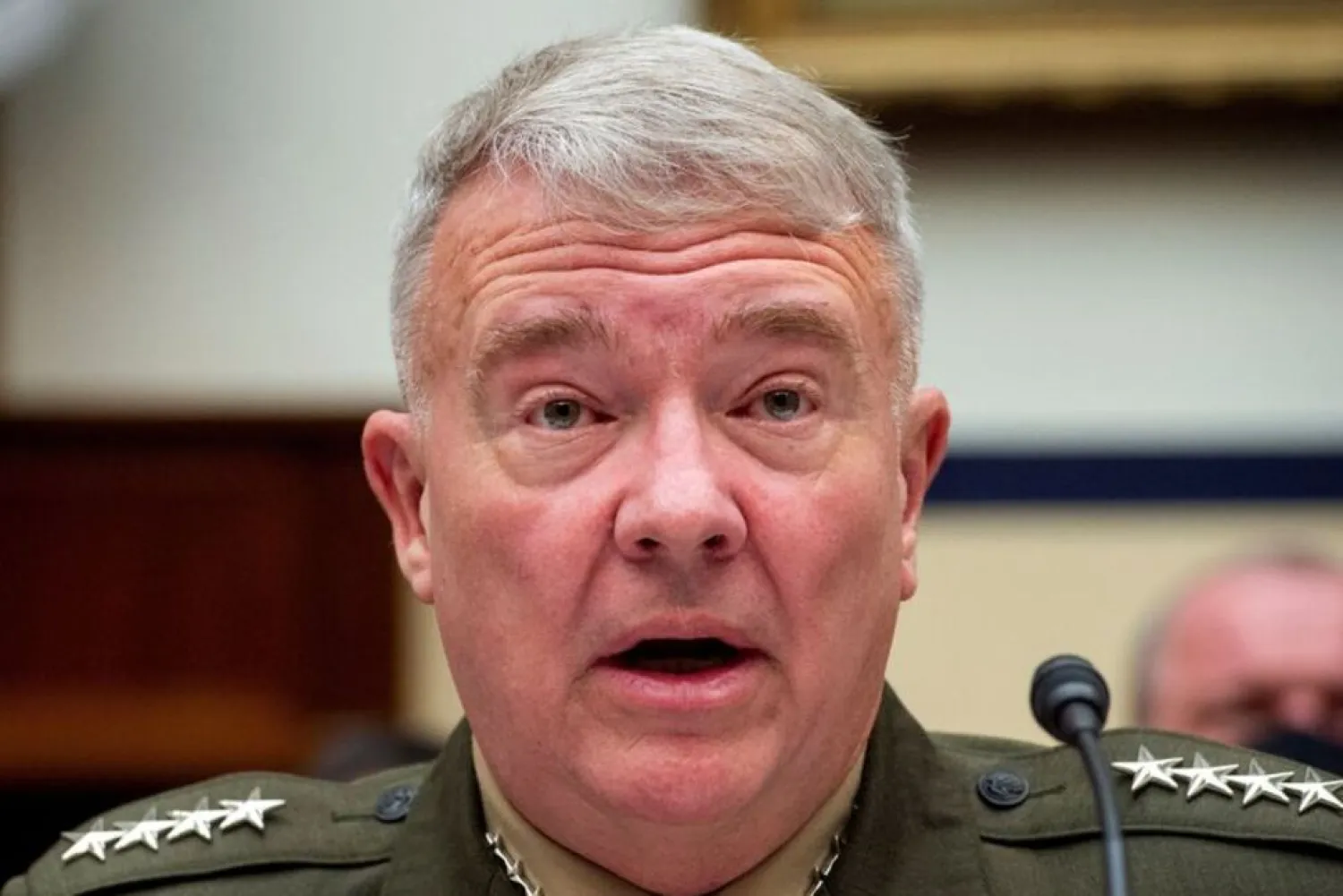 General Frank McKenzie, USMC Commander, US Central Command, responds to questions during a House Armed Services Committee hearing on "Ending the US Military Mission in Afghanistan" in the Rayburn House Office Building in Washington, US, September 29, 2021. (Reuters)
