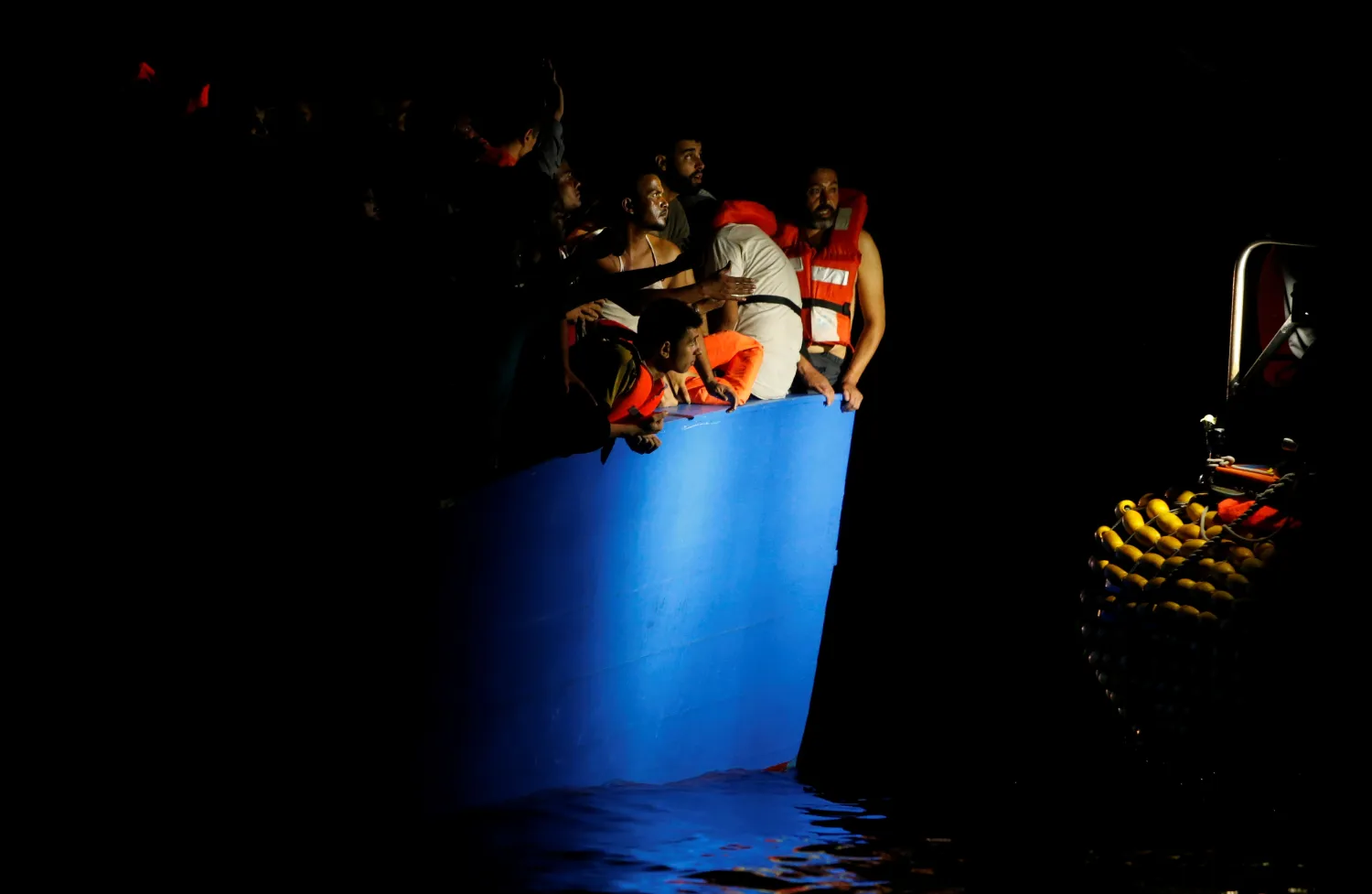 Migrants on an overcrowded wooden boat. Reuters file photo