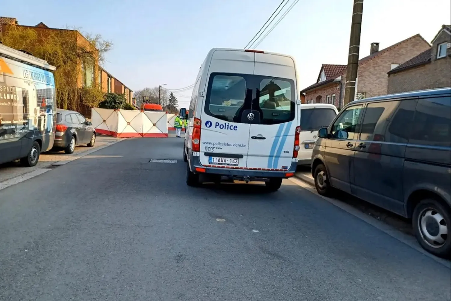 The site where a car drove into a crowd at a carnival in Strépy-Bracquegnies, near La Louviere. (AFP via Getty Images)



