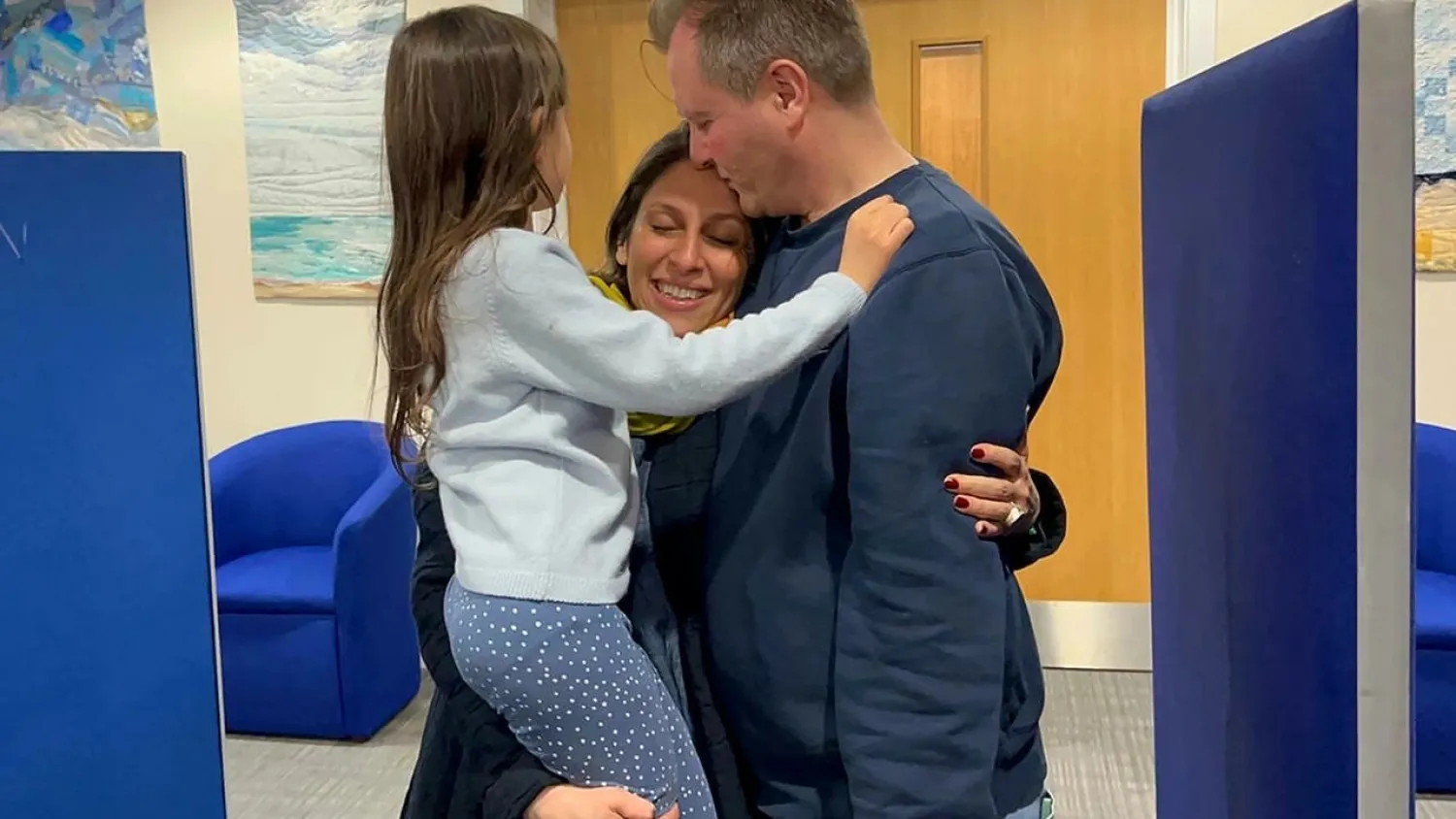 Nazanin Zaghari-Ratcliffe, seen here with her husband and daughter, said she was a pawn in the hands of two governments. (Handout Free Nazanin campaign/AFP file)