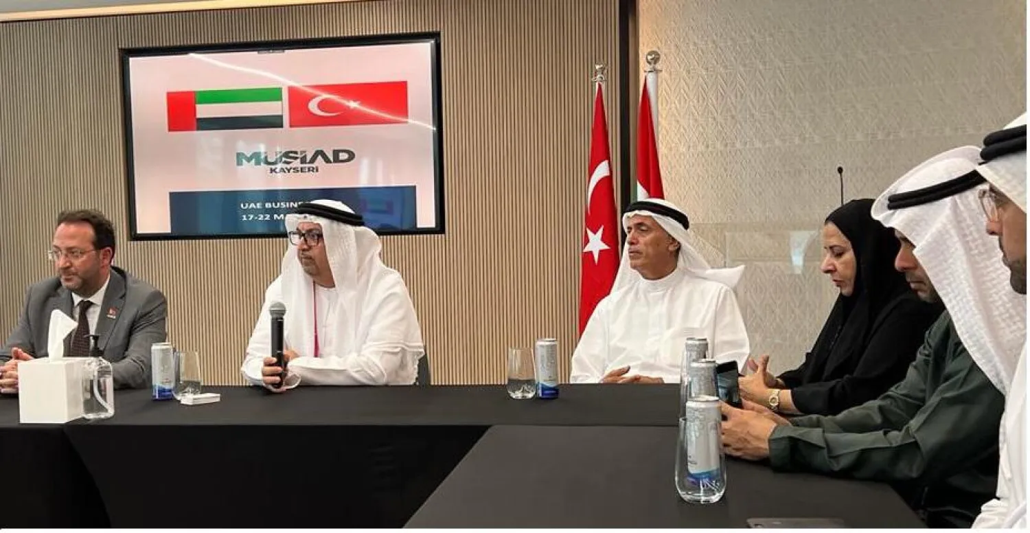  UAE Federation of the Chambers of Commerce and Industry held talks with a trade delegation representing Turkey's Independent Industrialists and Businessmen Association (MÜSİAD) at Expo 2020 Dubai. (WAM)