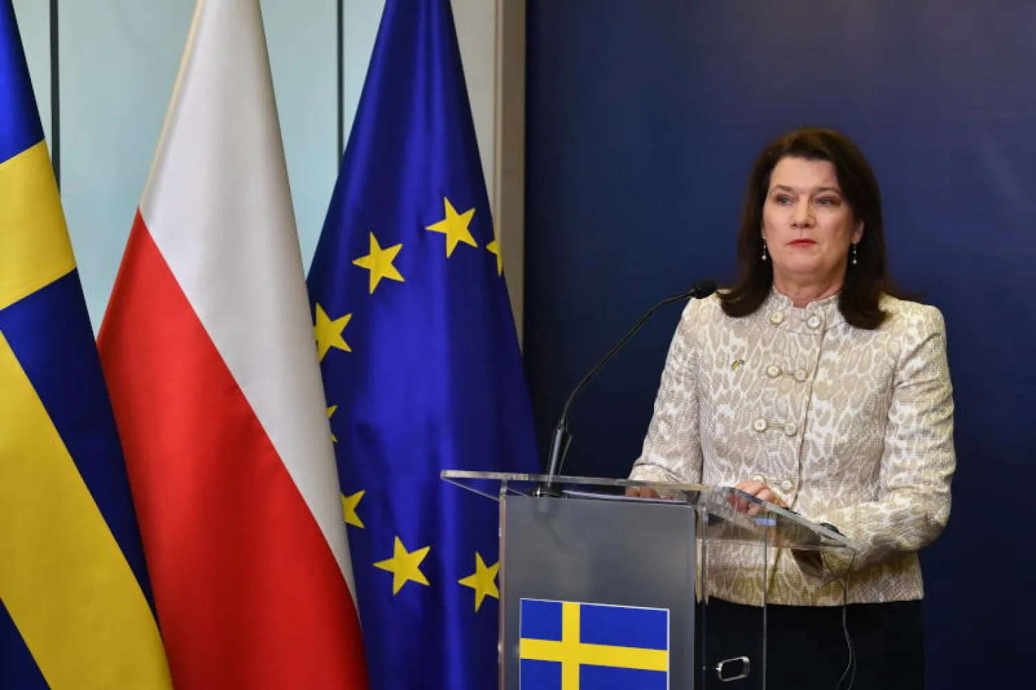 وزيرة الخارجية السويدية آن ليندي (إ.ب.أ)