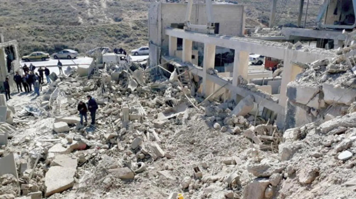 File photo of destruction after an Israeli raid near Damascus (Reuters)