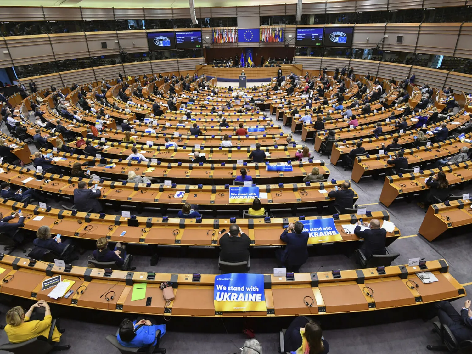 Negotiators from the European Parliament and EU member states agreed on a landmark law to curb the market dominance of US big tech giants. JOHN THYS AFP
