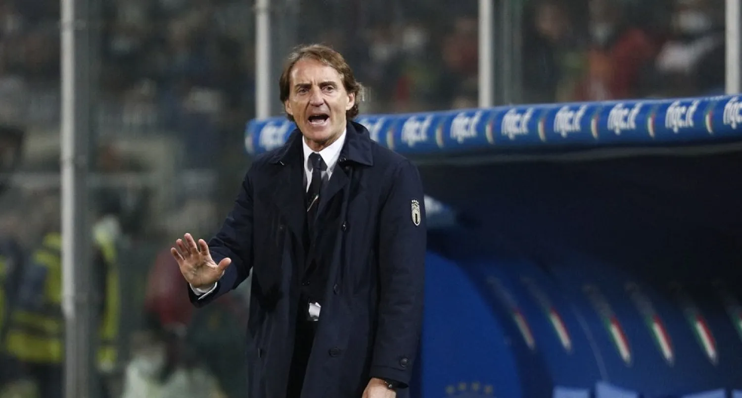 Football - World Cup - UEFA Qualifiers - Play-Off Semi Final - Italy v North Macedonia - Stadio Renzo Barbera, Palermo, Italy - March 24, 2022 Italy coach Roberto Mancini reacts. (Reuters)