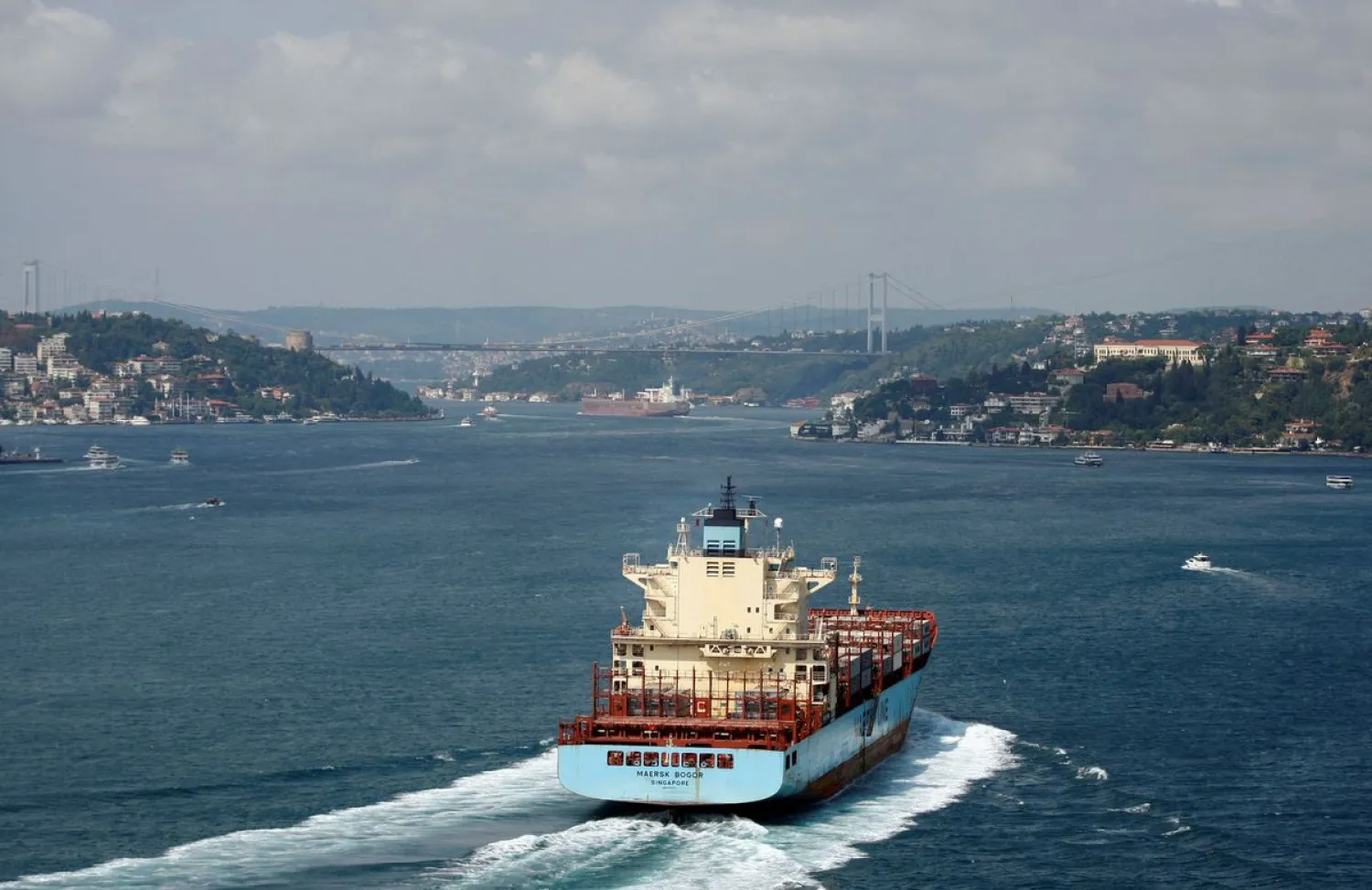 An oil tanker passes through the Bosphorus to the Black Sea in Istanbul July 20, 2012. (Reuters)