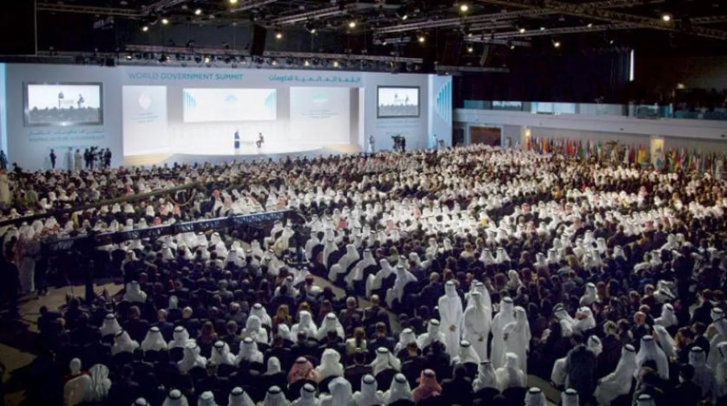 Gatherers at a previous edition of the World Government Summit. (Asharq Al-Awsat)