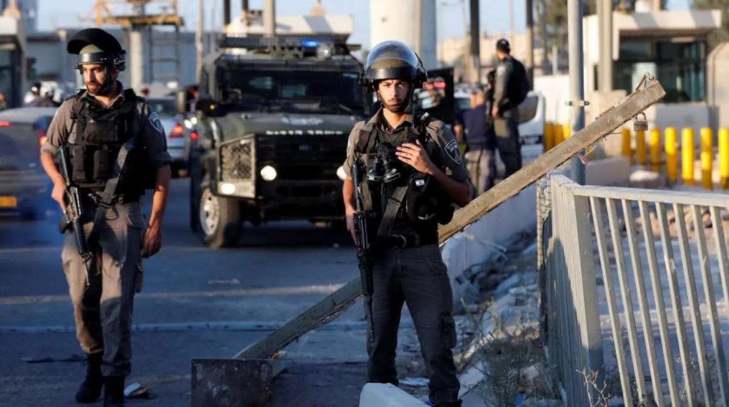 File: Israeli border police members stand guard following an incident at Qalandia checkpoint in the Israeli-occupied West Bank September 18, 2019. (Reuters)
