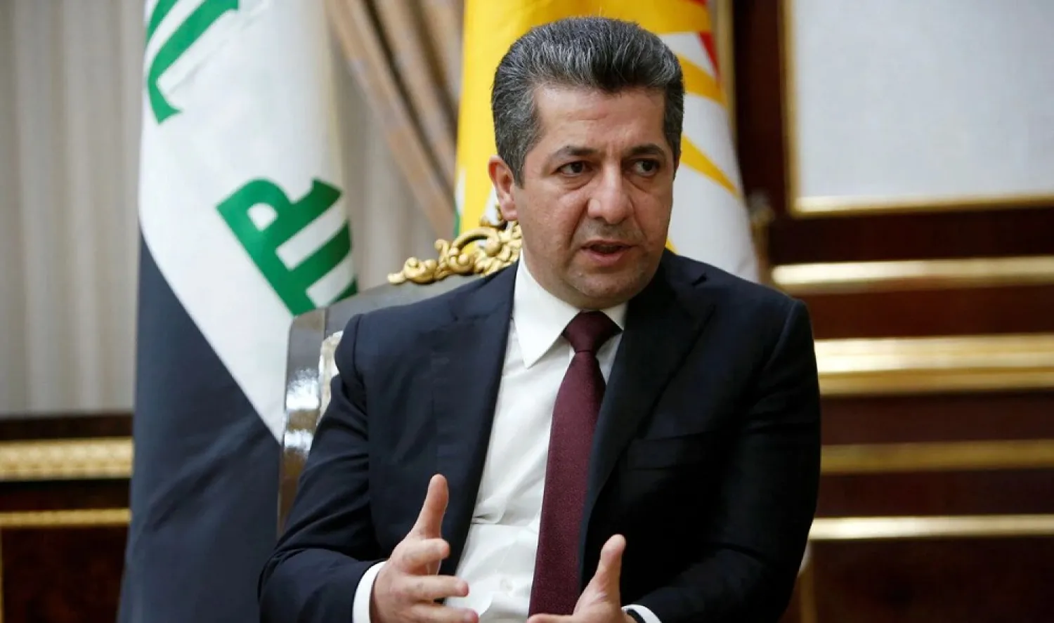 Masrour Barzani, incoming Prime Minister of Kurdistan region speaks during an interview with Reuters in Erbil, Iraq July 9, 2019. (Reuters)