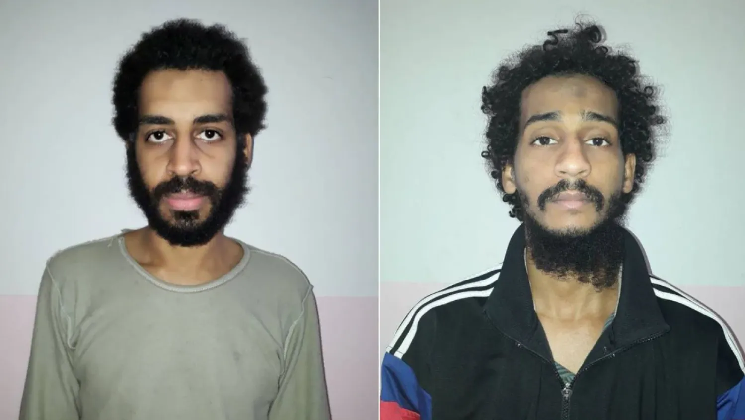 A combination picture shows Alexanda Kotey and Shafee Elsheikh, who the Syrian Democratic Forces (SDF) claim are British nationals, in these undated handout pictures in Amouda, Syria released February 9, 2018. Syrian Democratic Forces/Handout via REUTERS/File Photo

