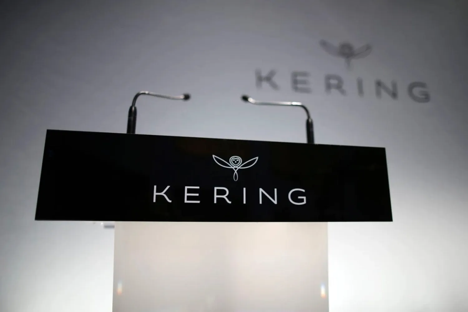 The logo of Kering is seen during the company's 2015 annual results presentation in Paris, France, February 19, 2016. (Reuters)