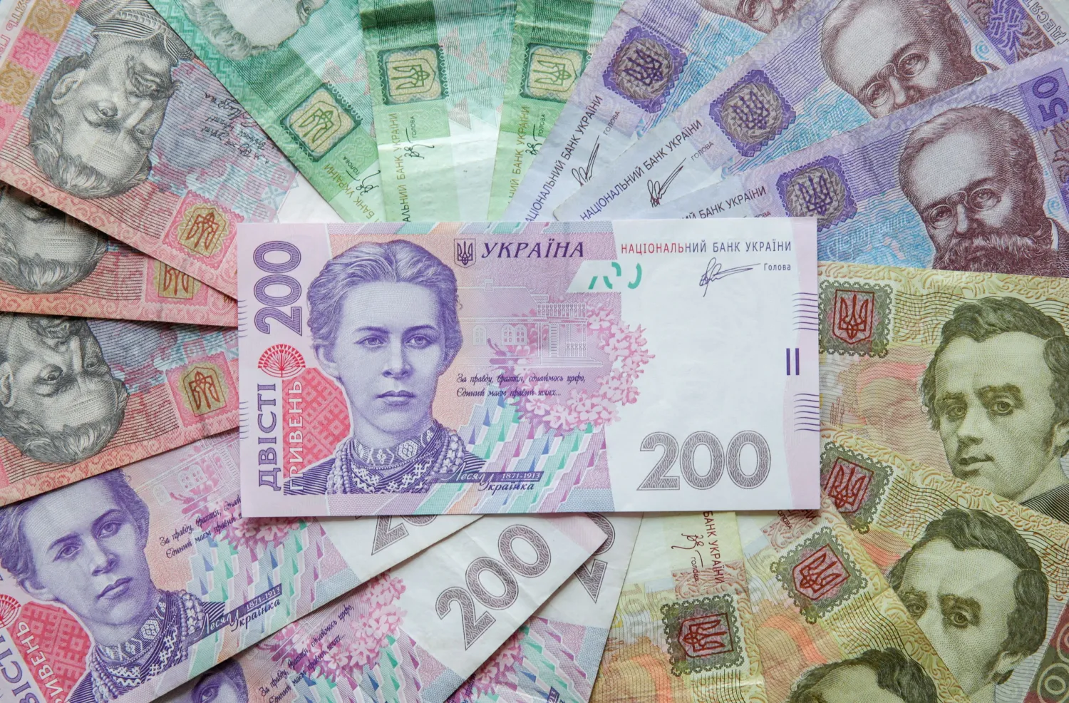 Ukrainian hryvnia banknotes are seen in a photo illustration shot in Kiev, Ukraine, August 6, 2014. REUTERS/Konstantin Chernichkin/Illustration/File Photo

