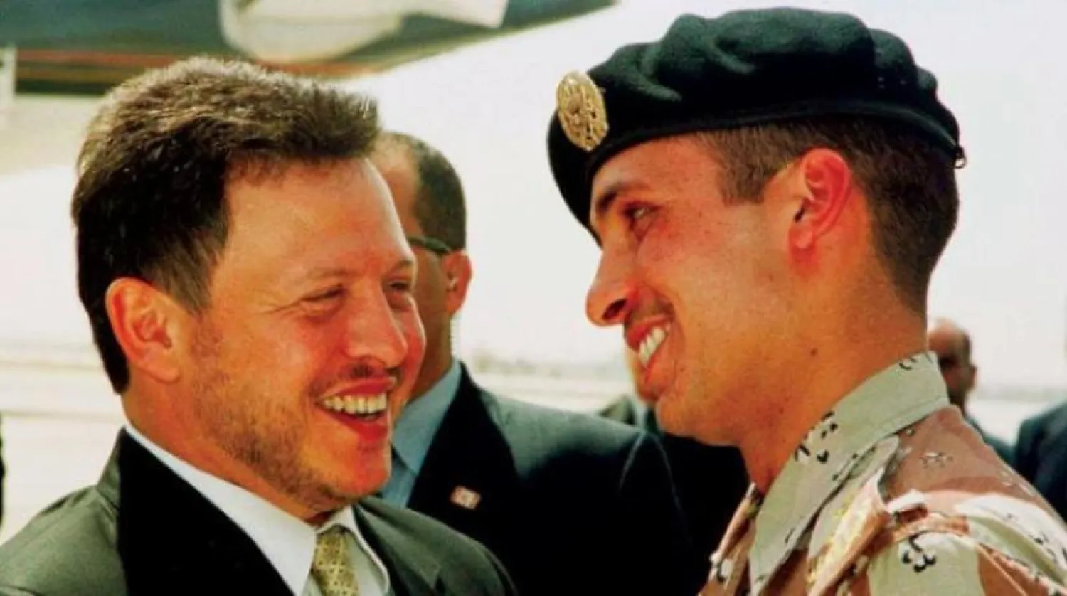 King Abdullah II and Prince Hamzah in April 2001. (AP)