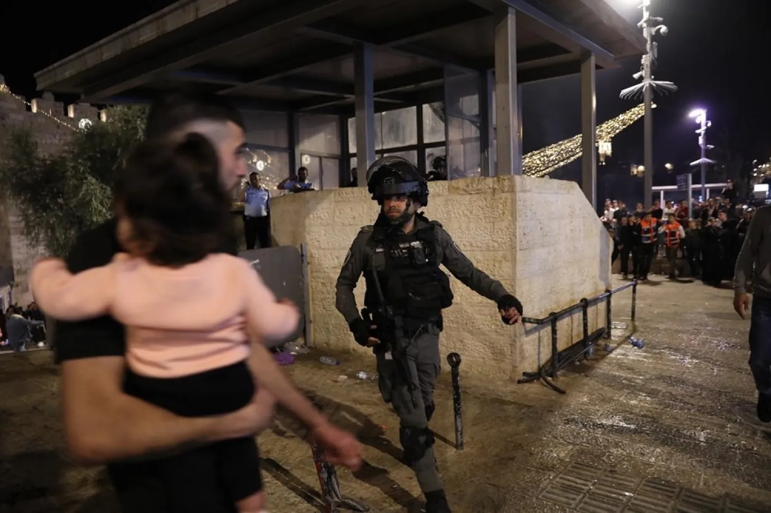Confrontations at Damascus Gate in Jerusalem. (WAFA)