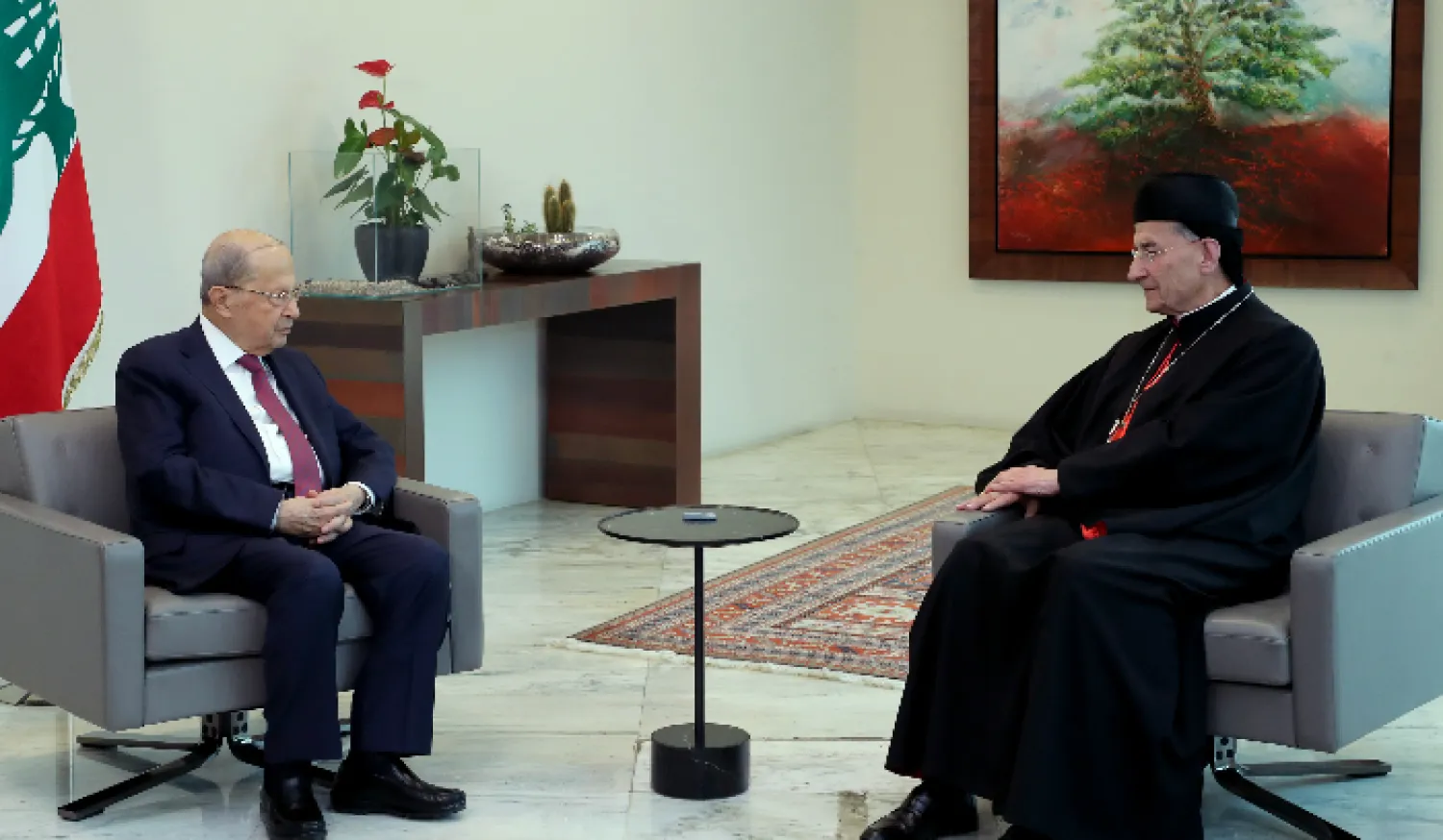 Maronite Patriarch Beshara al-Rahi visited President Michel Aoun on Friday (NNA)