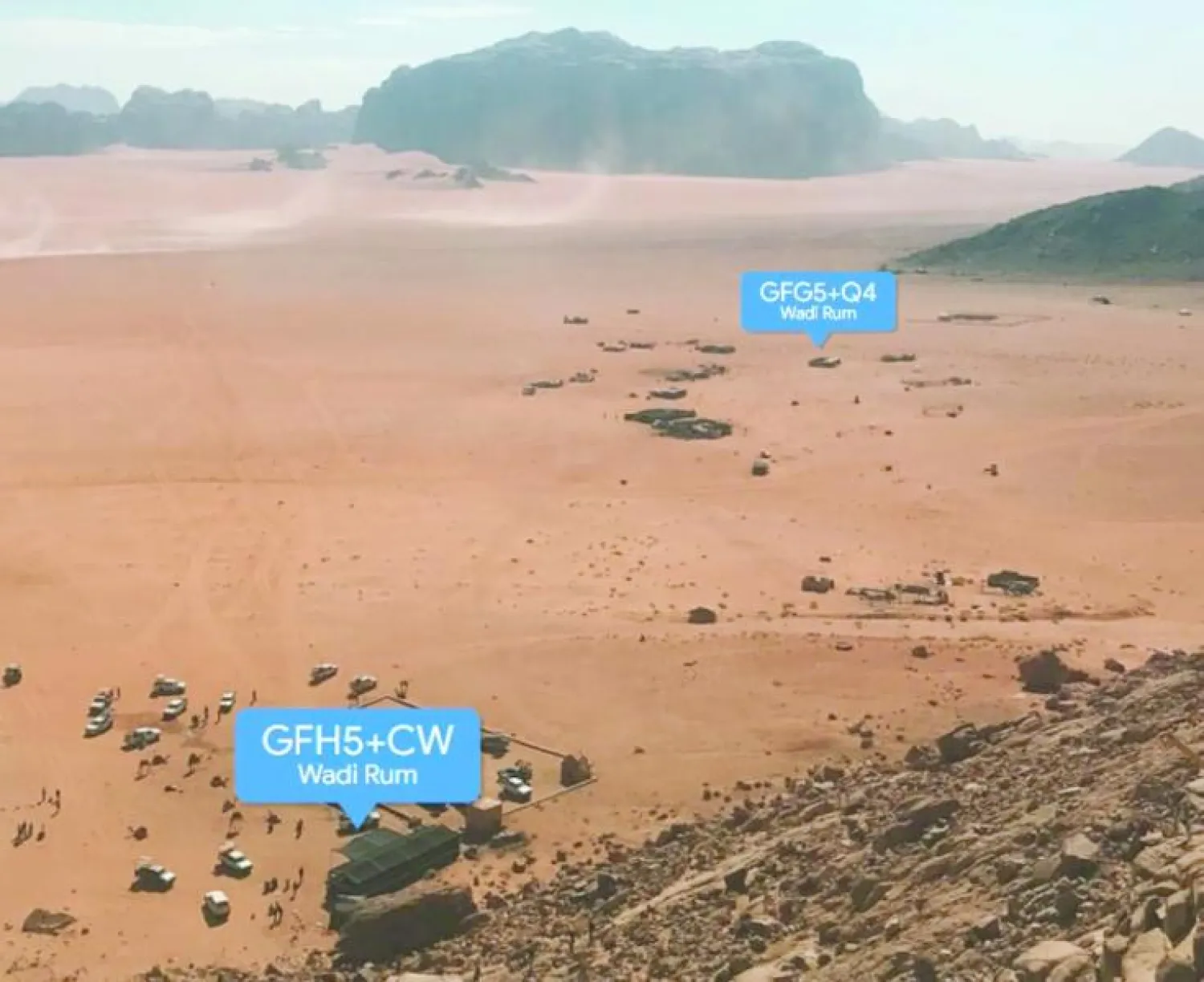 عنوانا «بلاس كود» لموقعين في منطقة وادي رم في الأردن