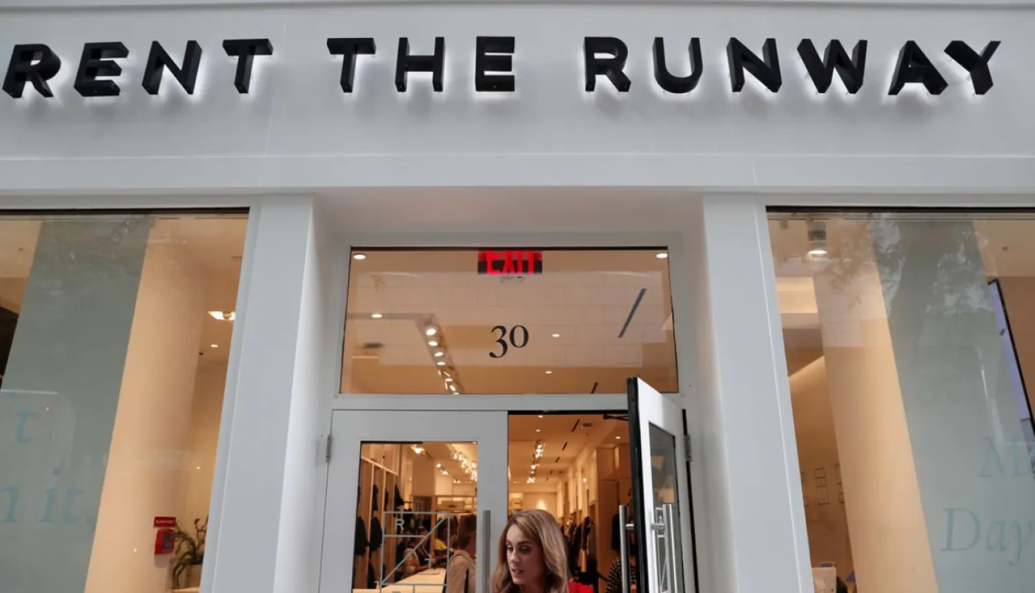 The Rent The Runway store, an online subscription service for women to rent designer dress and accessory items, is seen in New York City, New York, US, September 12, 2019. REUTERS/Shannon Stapleton

