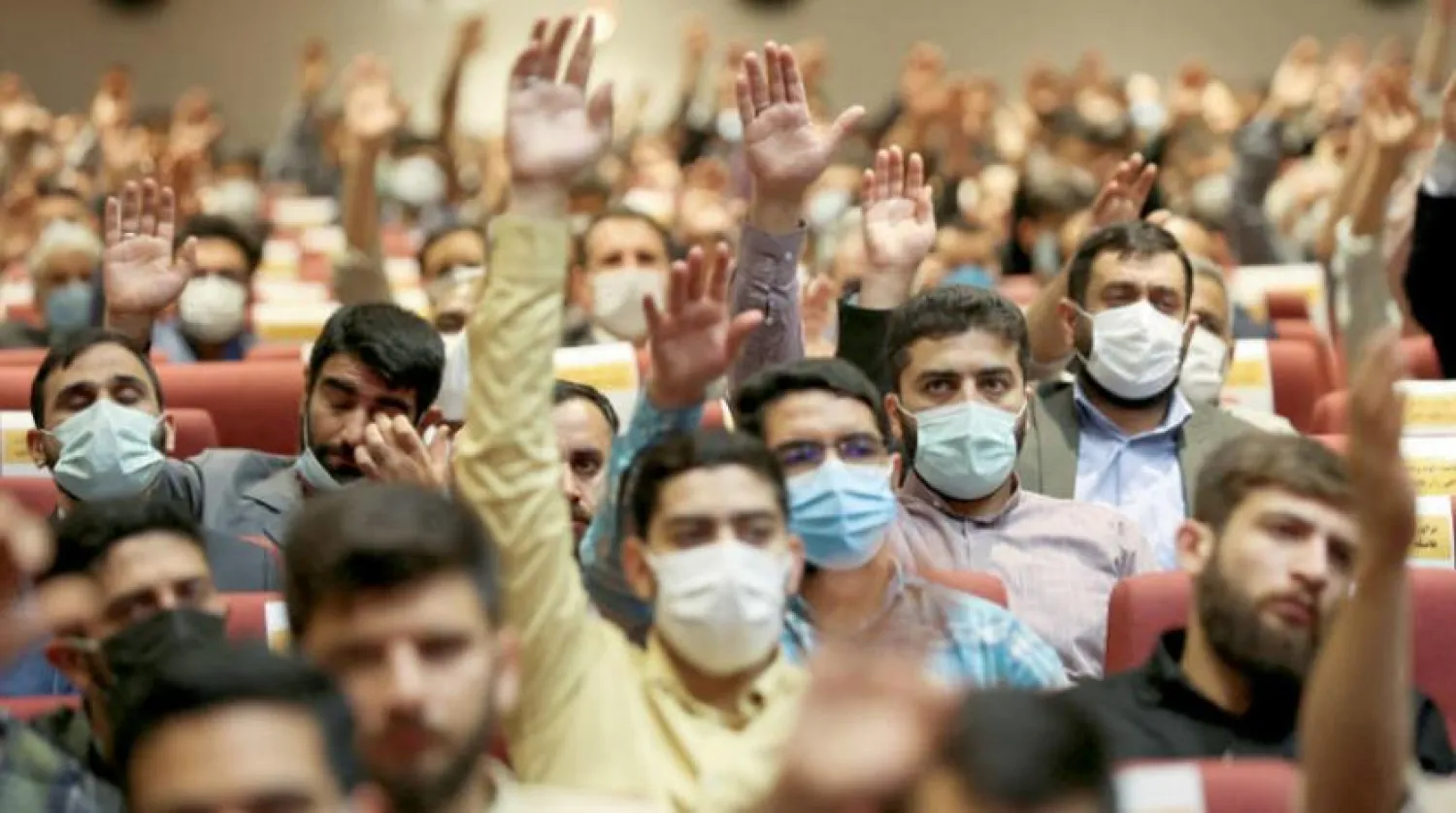 Hardline supporters of Iran’s elite Revolutionary Guard during a rally in Tehran (Reuters)