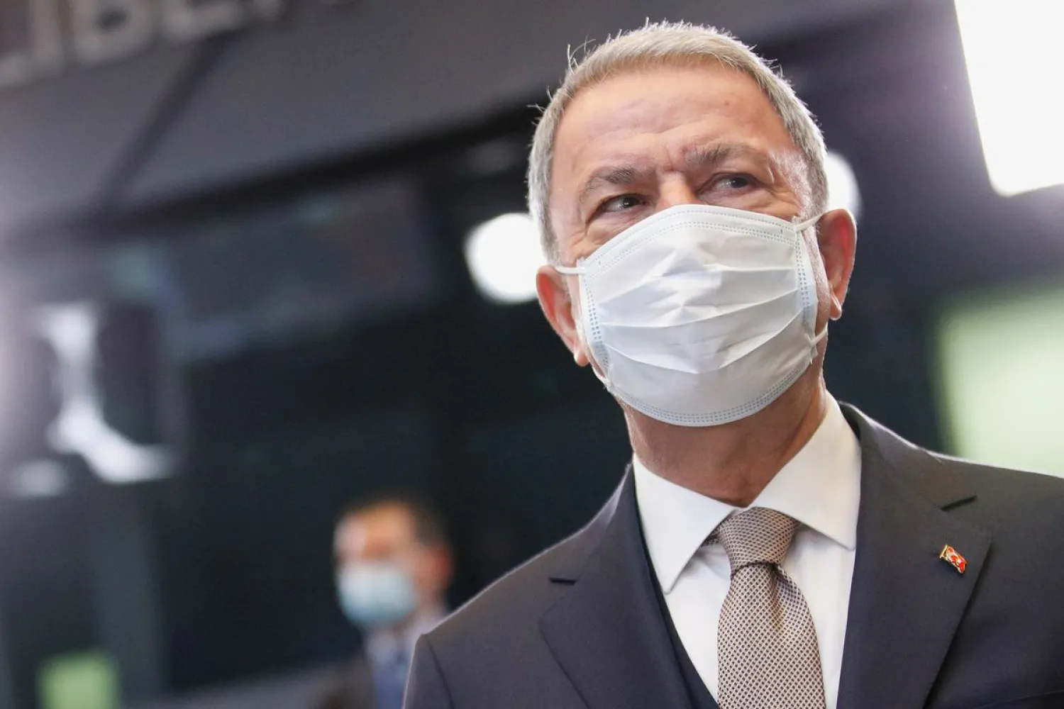 Turkey's Defense Minister Hulusi Akar attends a NATO Defense Ministers meeting in Brussels, Belgium, February 17, 2022. (Reuters)