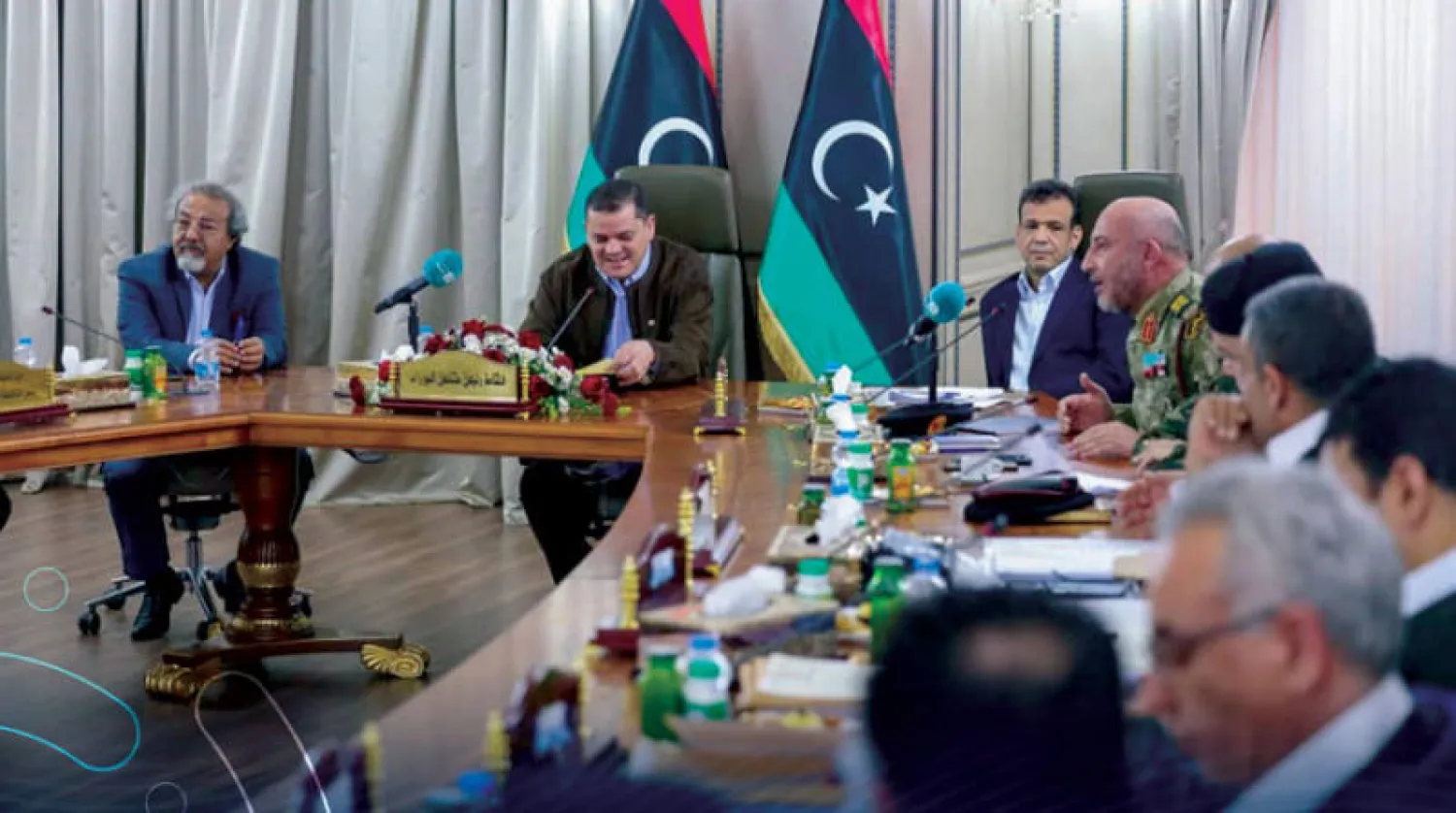 صورة وزعتها حكومة الدبيبة لترؤسه اجتماعها في طرابلس (حكومة الوحدة)