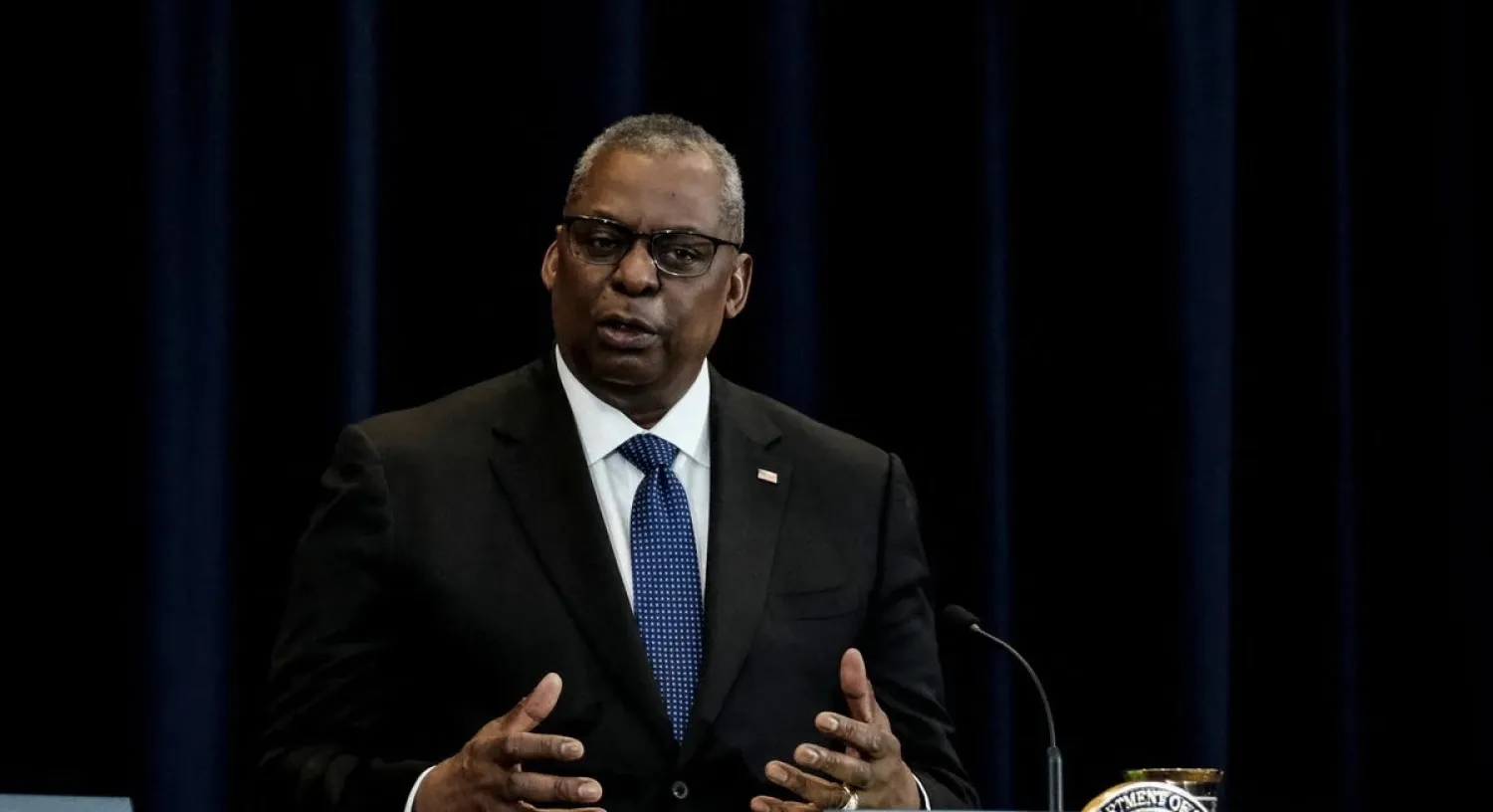 Secretary of Defense Lloyd Austin holds a joint news conference during the fourth U.S.-India 2+2 Ministerial Dialogue at the State Department in Washington, US, April 11, 2022. (Reuters)