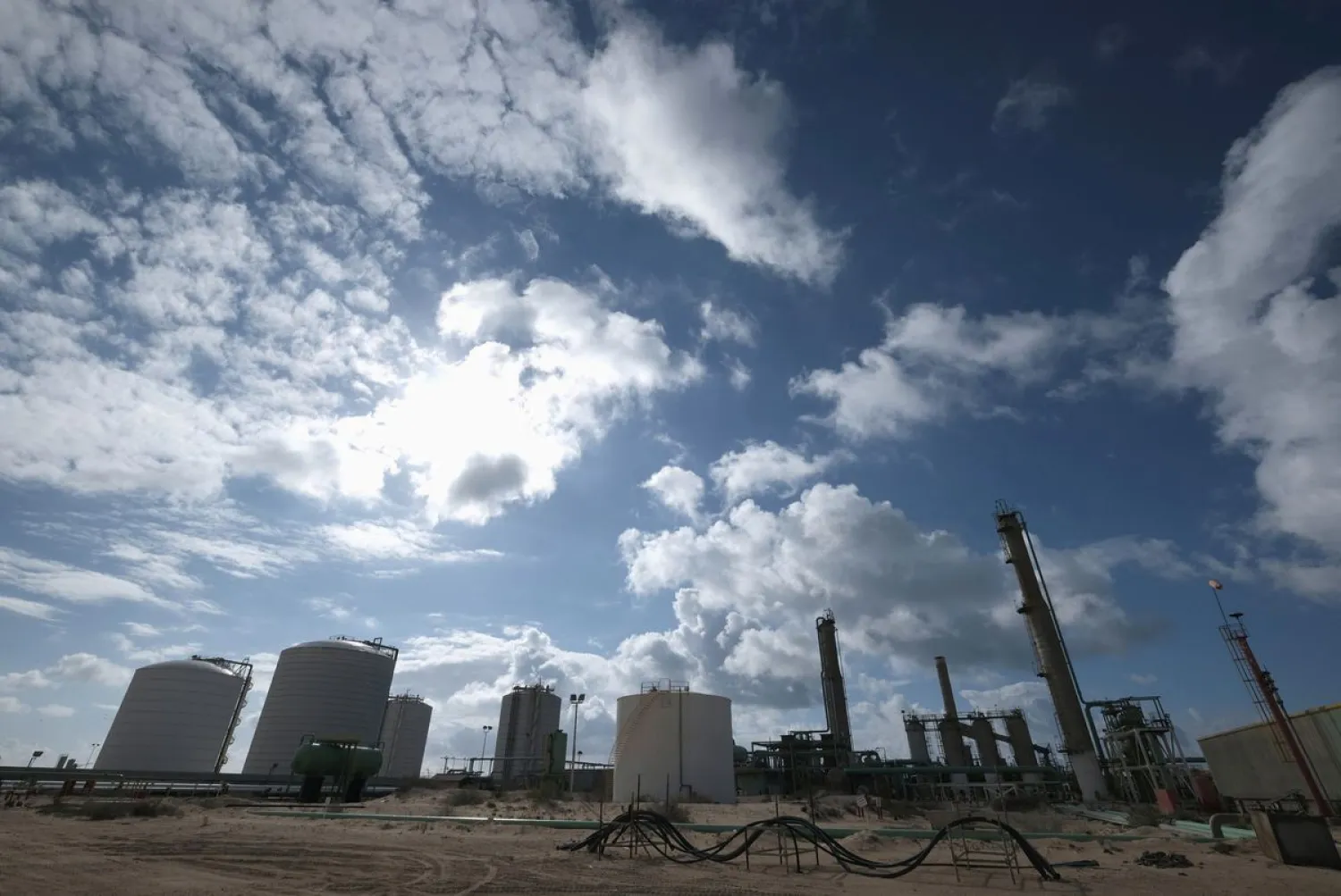 A view of the pipelines at Zueitina oil terminal, in west of Benghazi, Libya February 3, 2020. (Reuters)