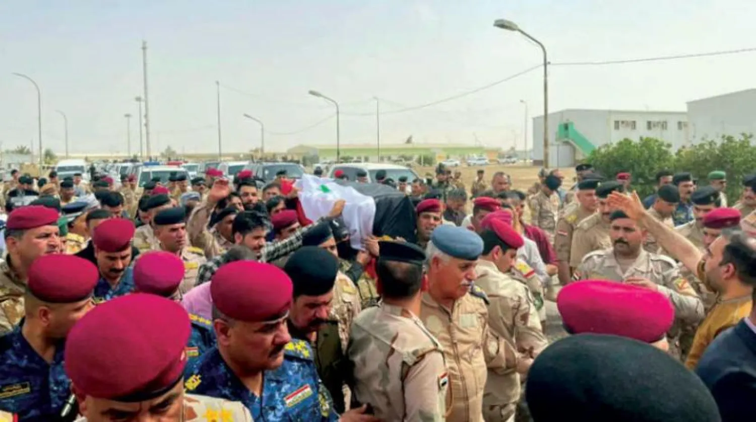 The funeral procession of General Brigadier Ali Jamil Abd Khalaf (Nasiriyah News Network)

