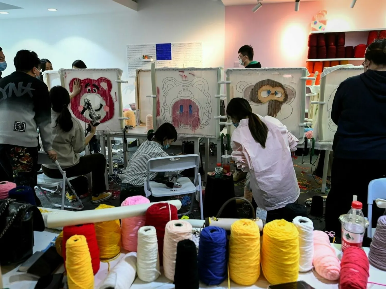Tufting, as a newly-emerged arts and crafts activity, is quickly taking over traditional embroideries to become one of the favourite pastimes for young Chinese, fans say Jade GAO, Jade GAO AFP
