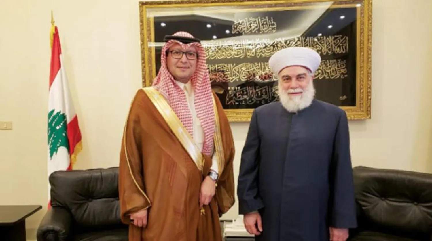 Ambassador Bukhari with the acting Mufti of Tripoli, Sheikh Mohamed Imam (NNA)