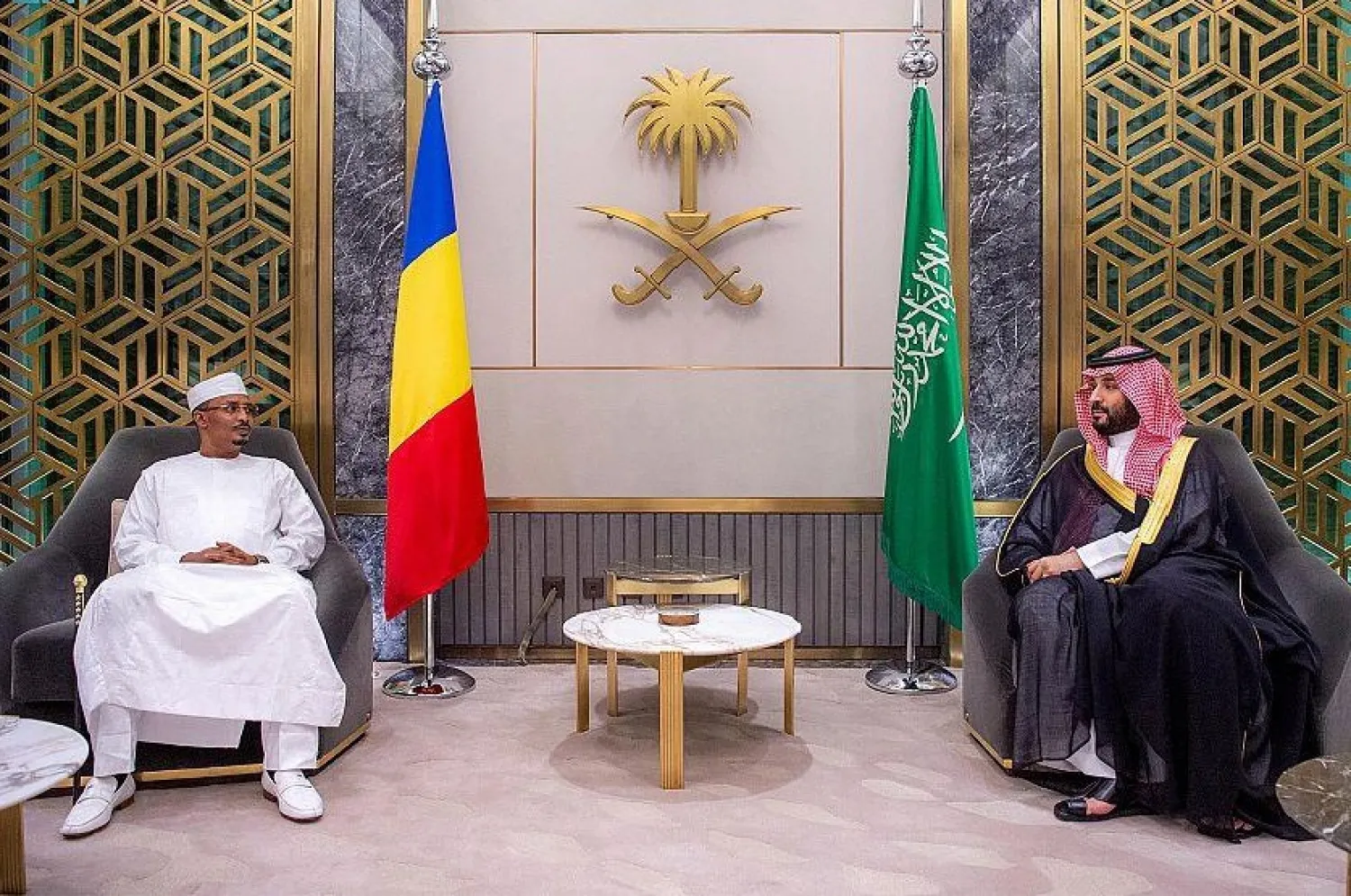 The Crown Prince meets with Chad's Mohamed Idriss Deby. SPA