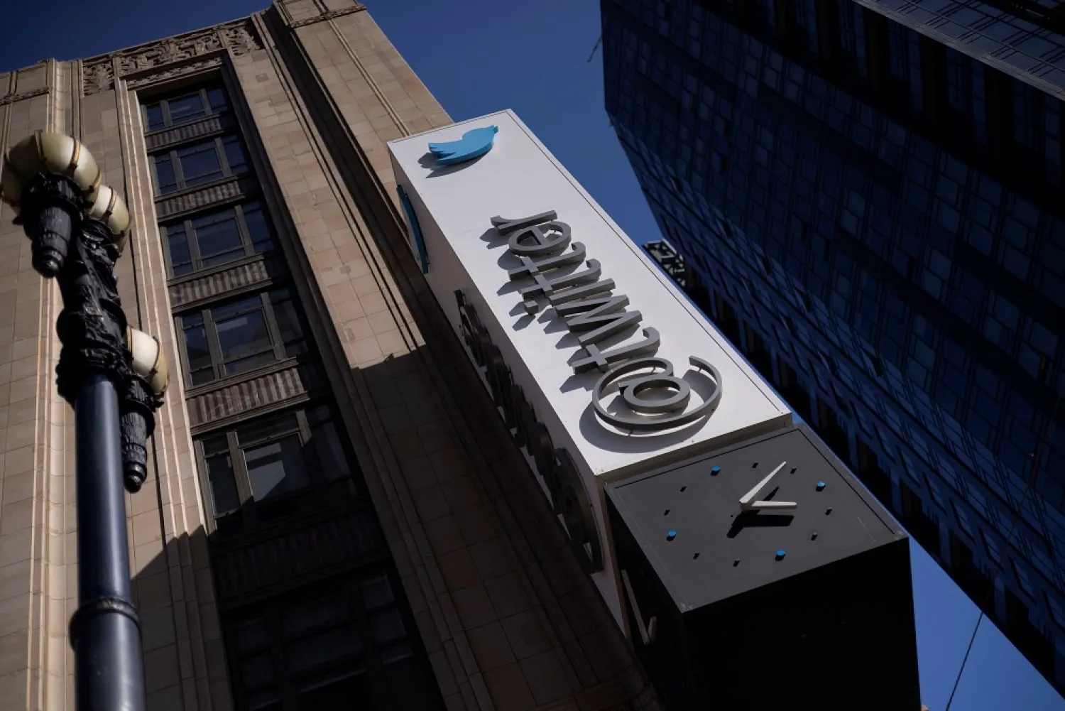 A Twitter logo is seen outside the company's headquarters in San Francisco, California, US, April 25, 2022. (Reuters)
