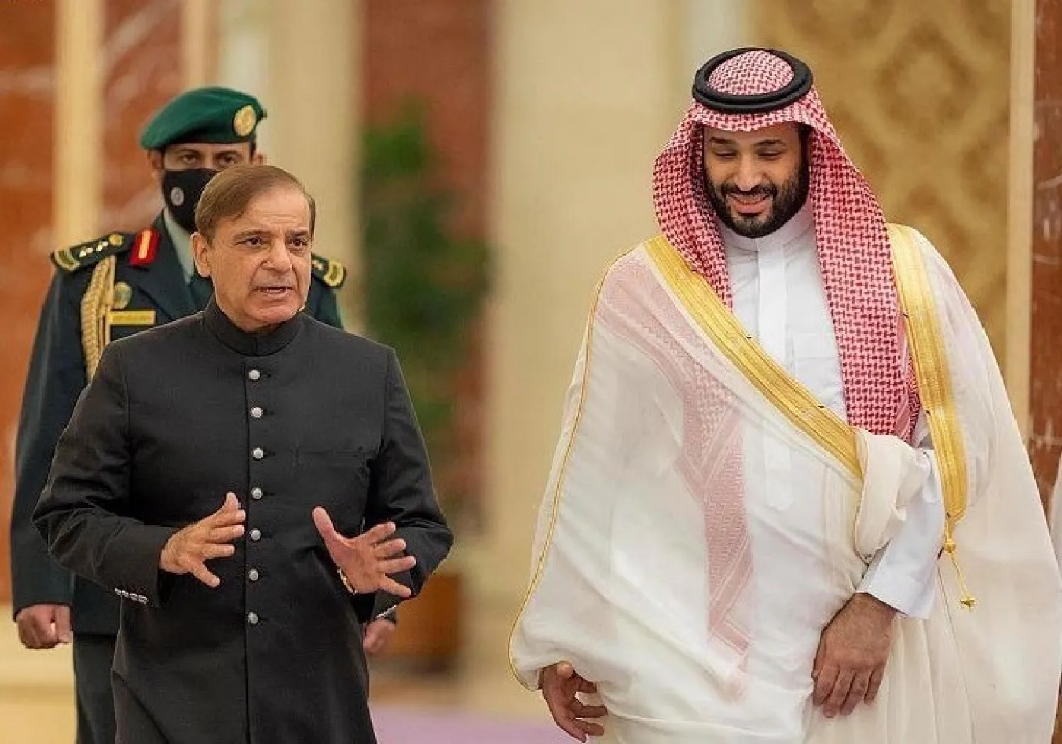 The Crown Prince receives Pakistan's Prime Minister. SPA