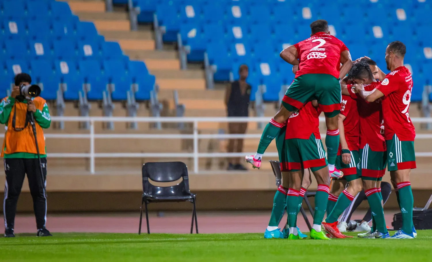 احتفالية فريق الاتفاق بهدف نعيم السليتي (رابطة الدوري السعودي للمحترفين)