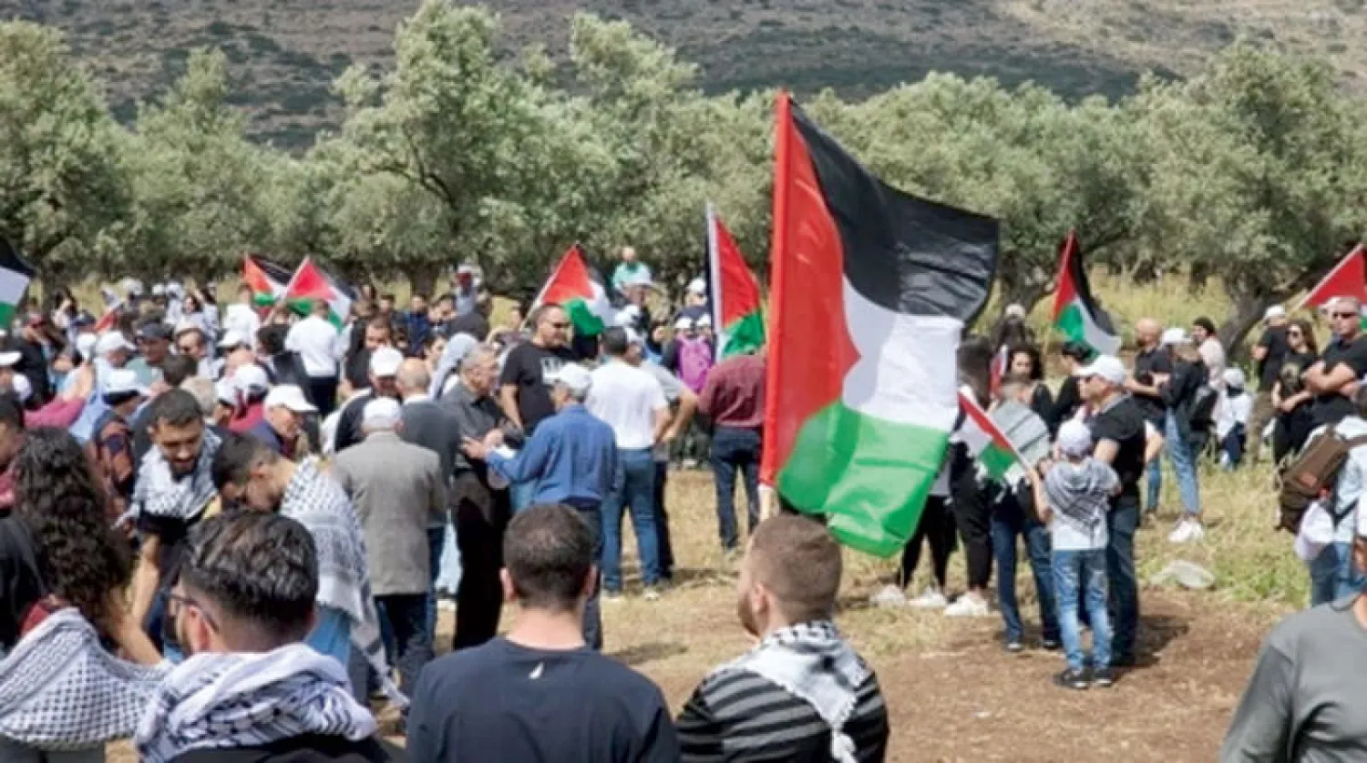 مسيرة ميعار أمس إحياء ليوم النكبة الفلسطينية (مواقع تواصل)