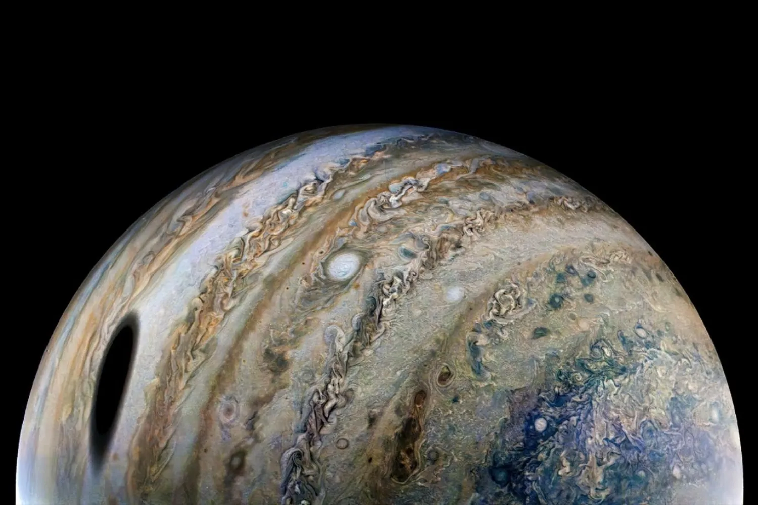 Görüntü Juno'nun, Jüpiter'e yaptığı 40. yakın geçişte yakalandı (NASA)