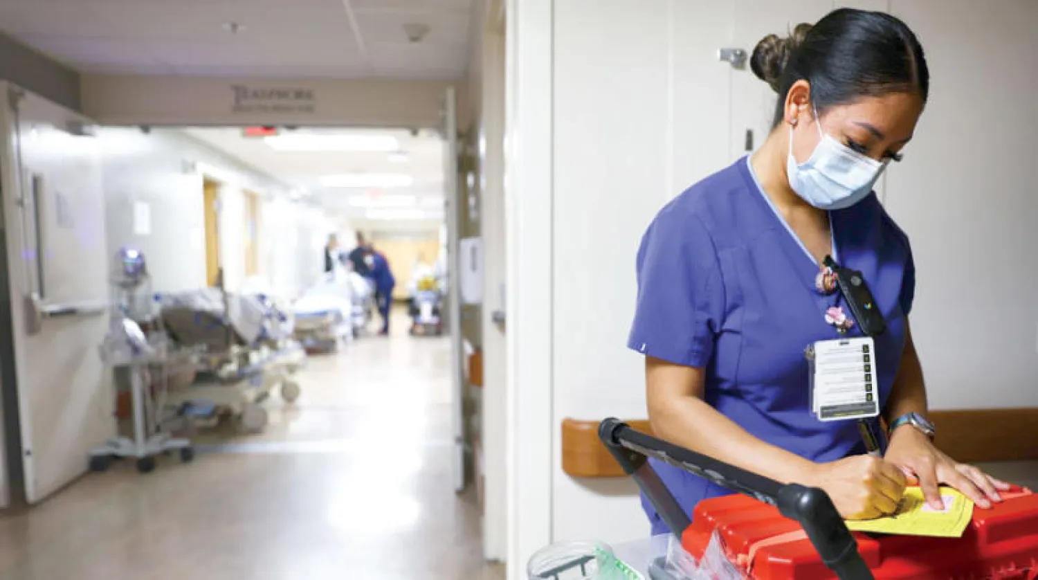 عنبر عناية مكثفة لمرضى «كورونا» في ولاية كاليفورنيا الأميركية (أ.ف.ب)