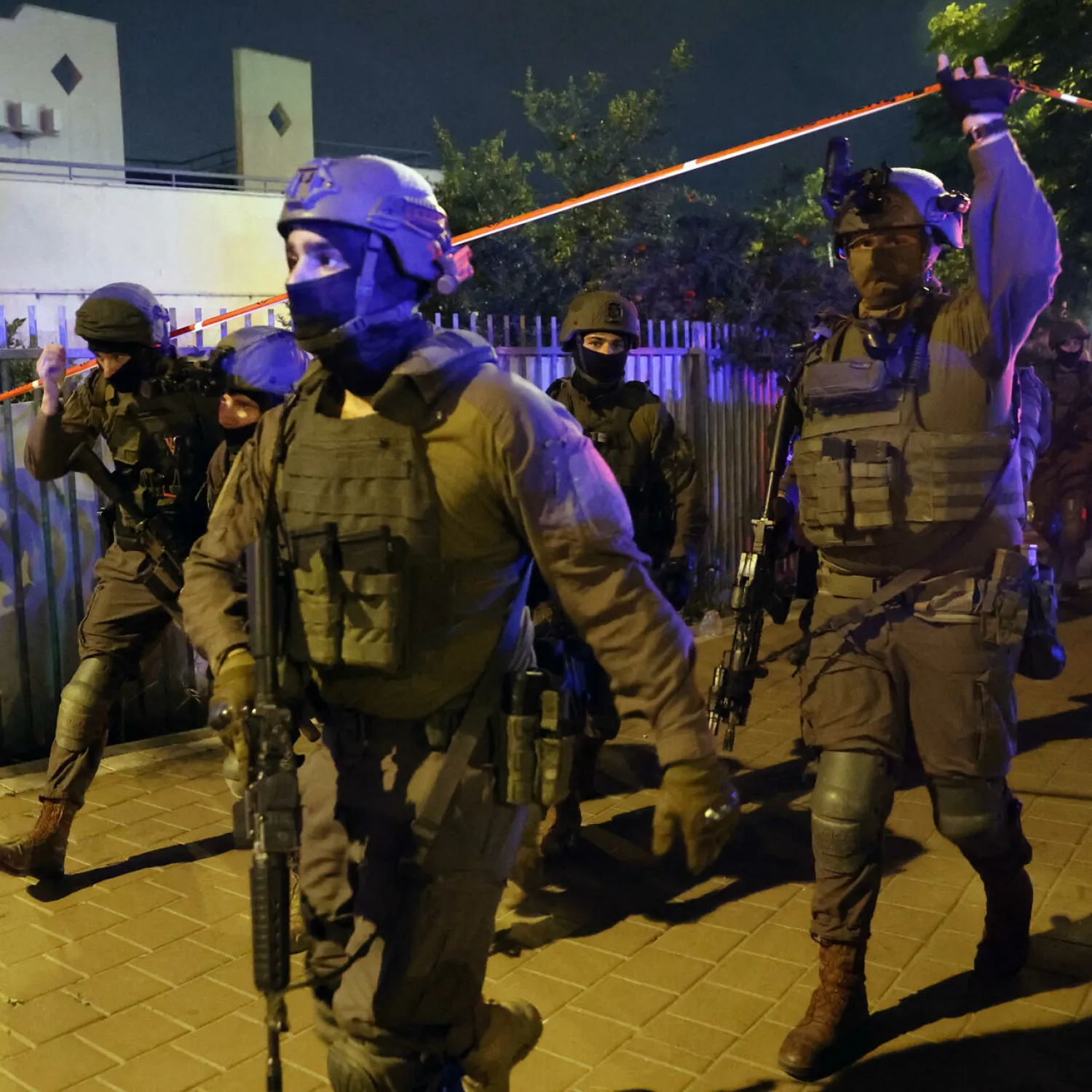 Israeli forces arrive at the scene of an attack in the central city of Elad, on May 5, 2022. Jack Guez, AFP
