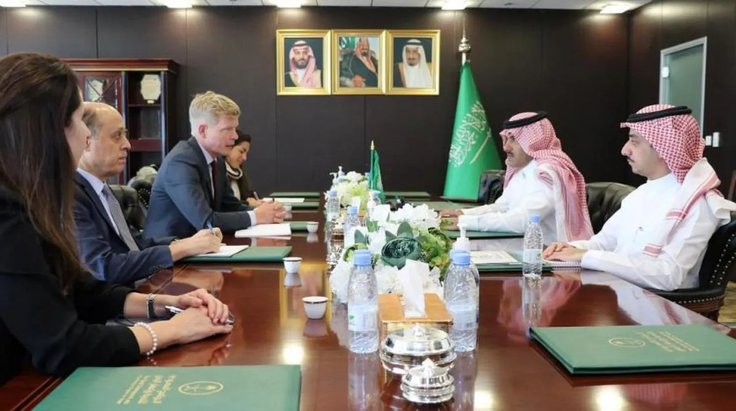 Al Jaber and Grundberg meet in Riyadh. (SPA)